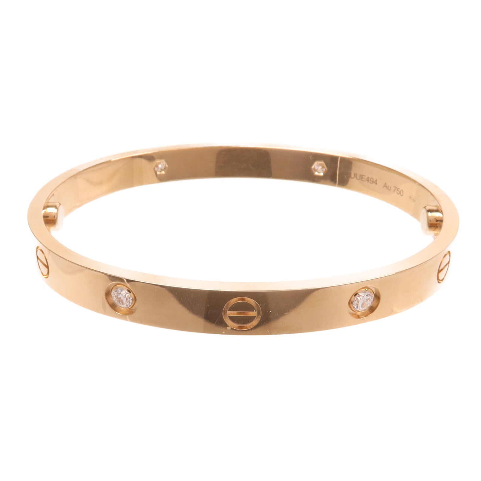 CARTIER 18K玫瑰金Love Bracelet 4P Diamond鑽石手鐲Cartier#17