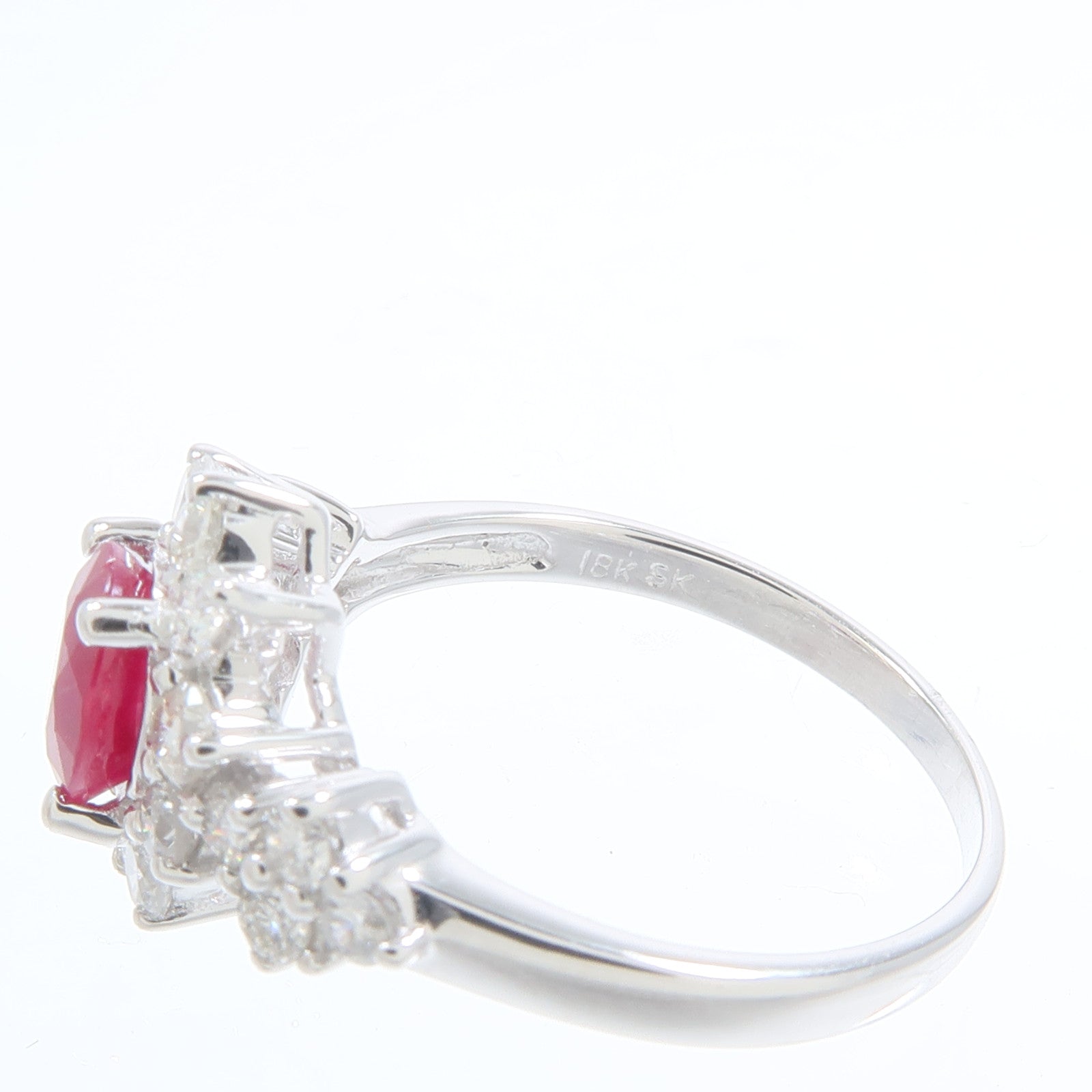 JEWELRY 18K白金Ruby Diamond Ring紅寶石/鑽石戒指