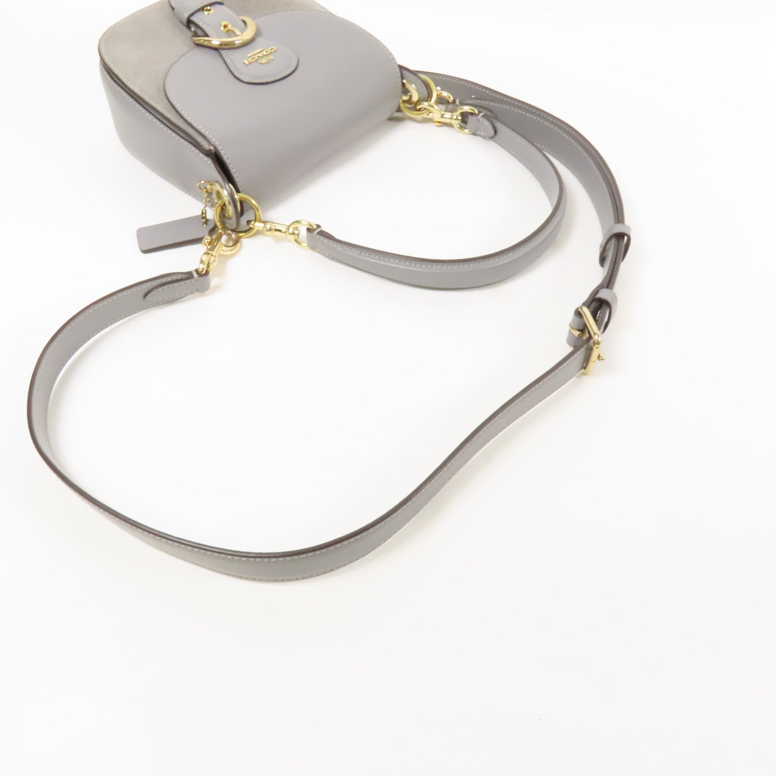 COACH 牛皮皮革/ 麂皮皮革Shoulder Bag金扣手挽肩背兩用袋