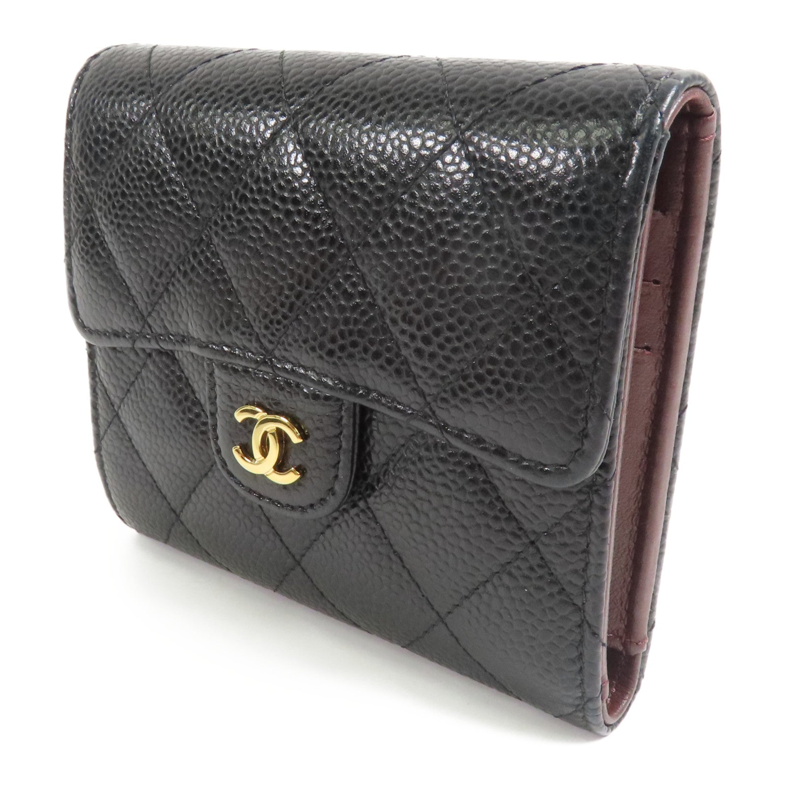 CHANEL 牛皮皮革Wallet金扣錢包