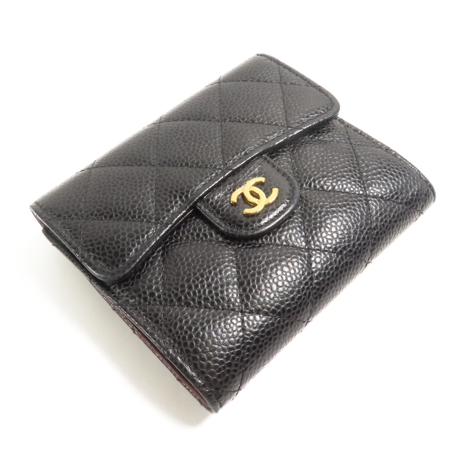 CHANEL 牛皮皮革Wallet金扣錢包