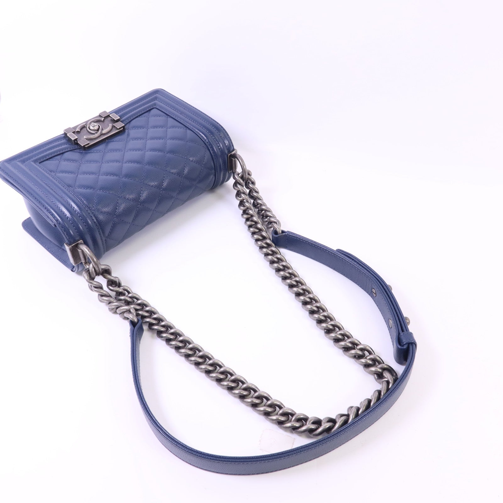 CHANEL 牛皮皮革Chanel Boy Small鏈帶肩背袋