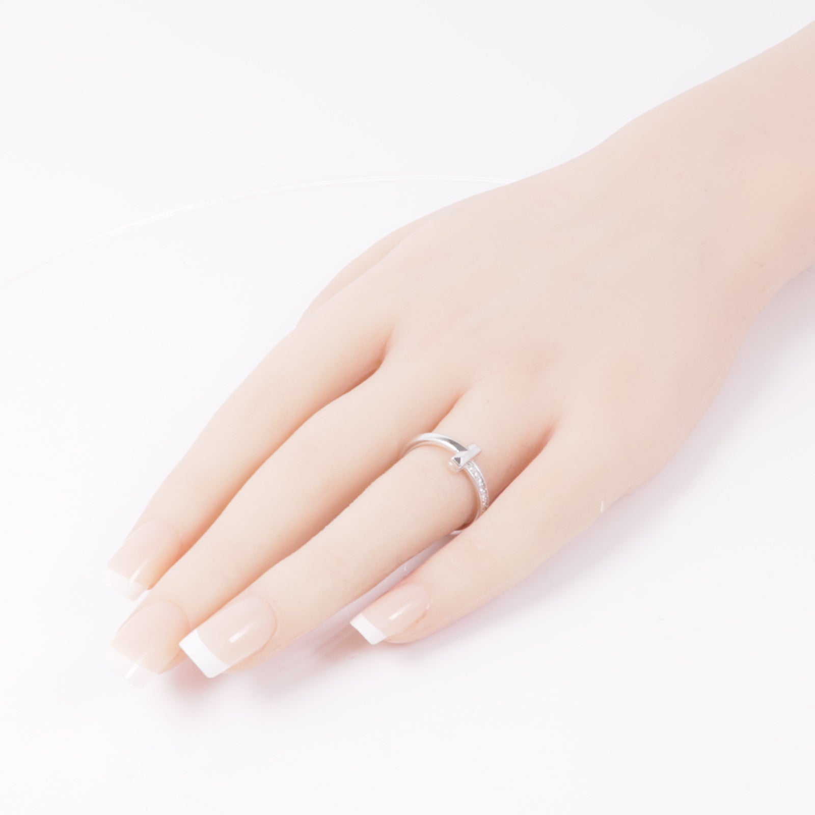 TIFFANY＆CO 18K白金T1 Ring鑽石戒指US#7.25