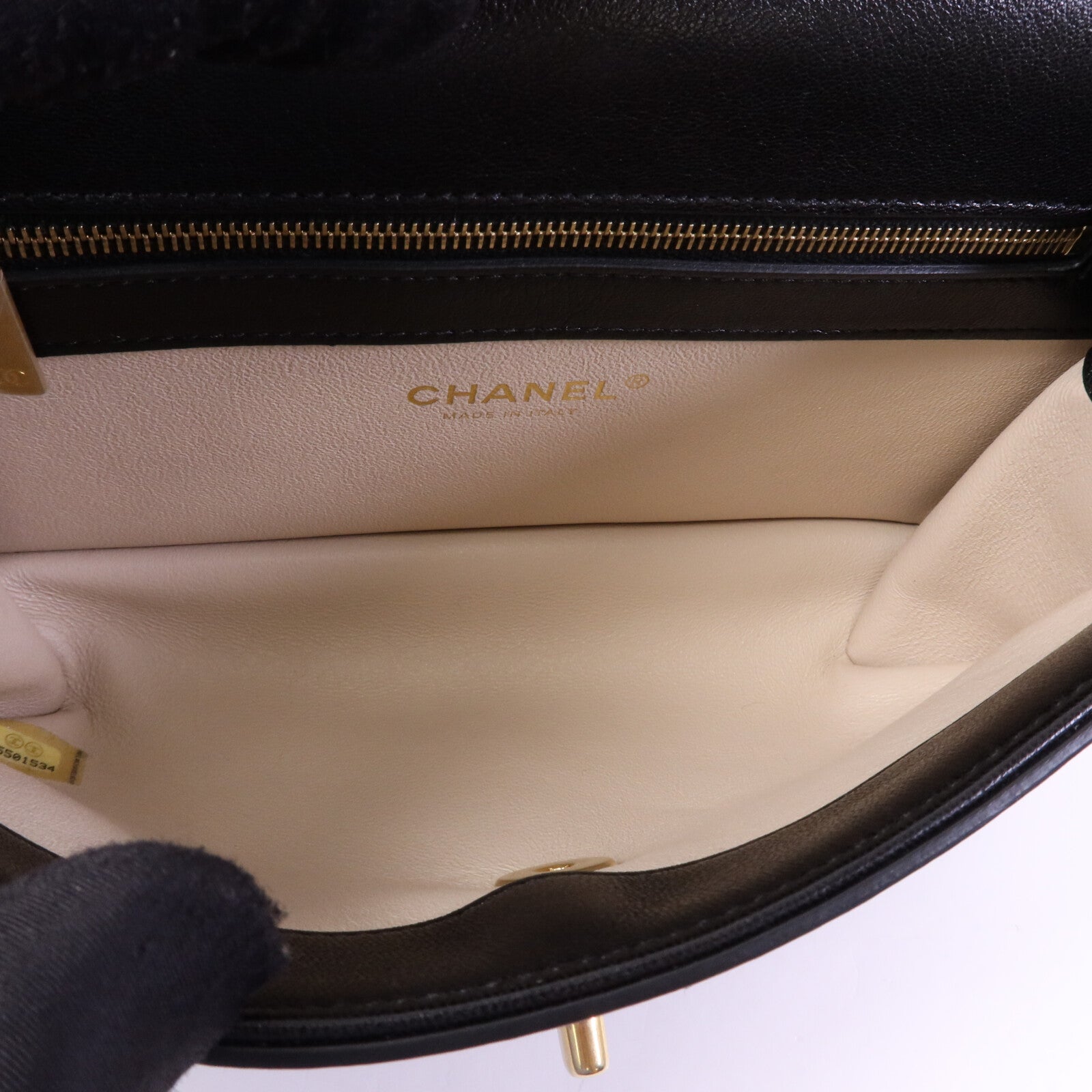 CHANEL 牛皮皮革Coco Luxe Flap Bag Small金扣鏈帶手挽肩背兩用袋