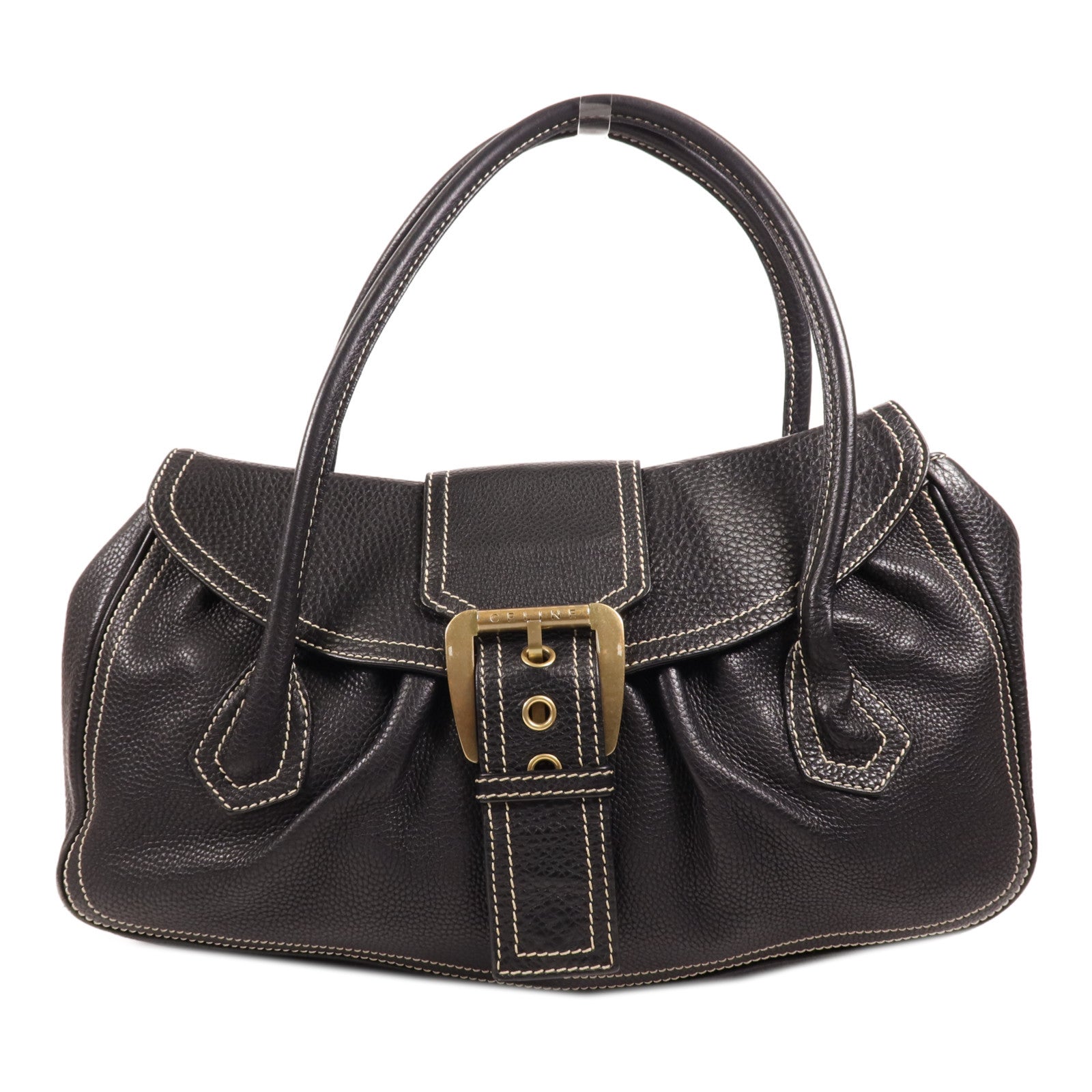 CELINE 牛皮皮革Shoulder Bag金扣肩背袋