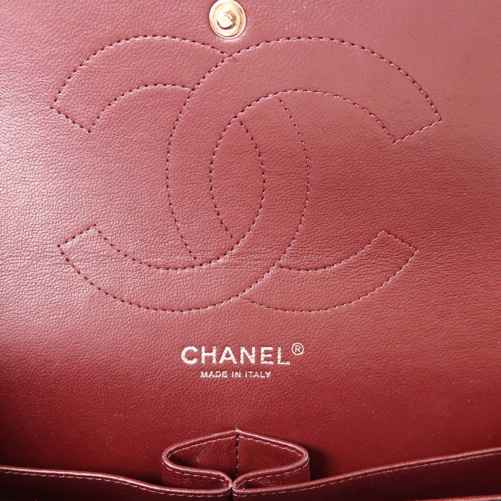 CHANEL 牛皮皮革Large Classic銀扣鏈帶肩背袋