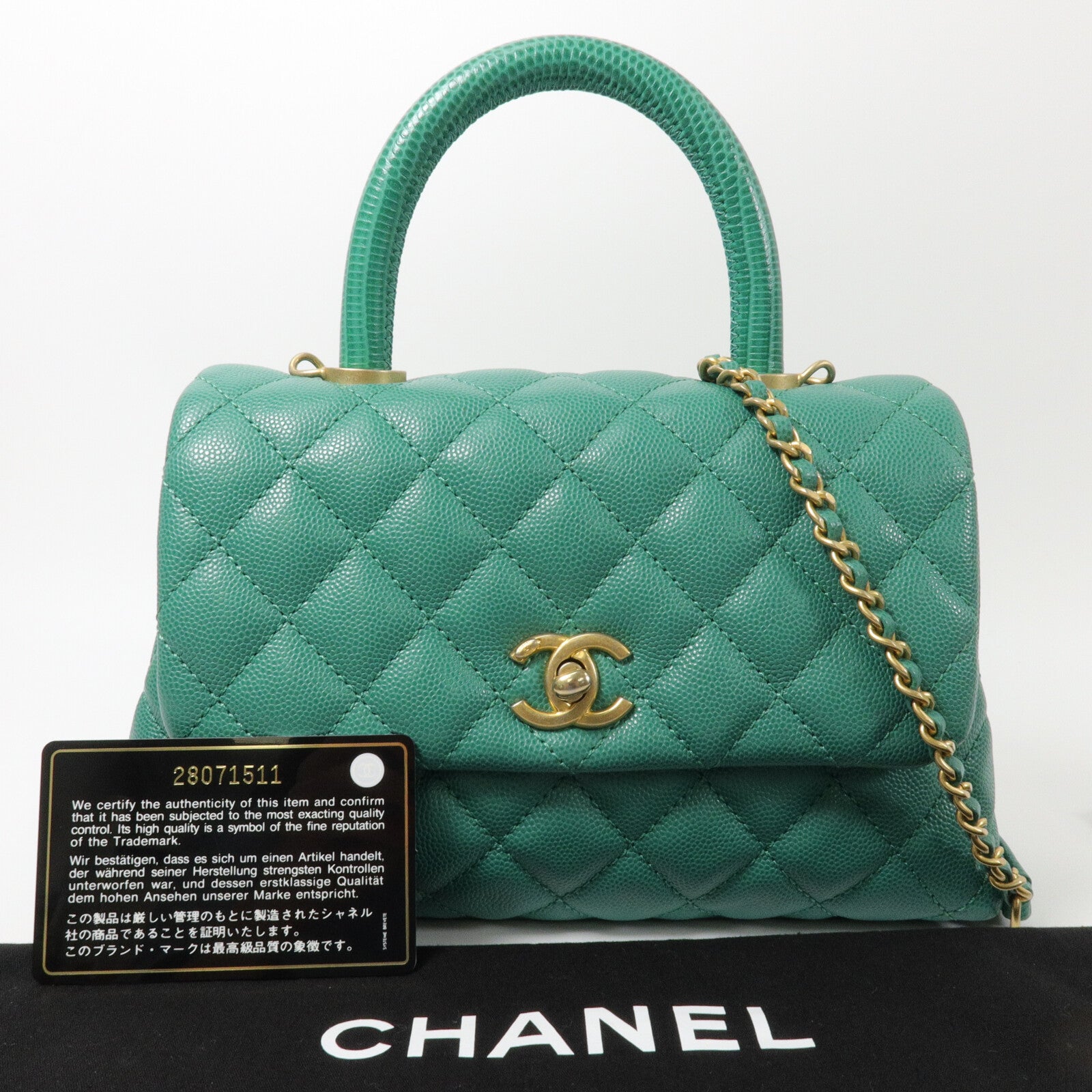 CHANEL 牛皮皮革Coco Handle手挽肩背兩用袋