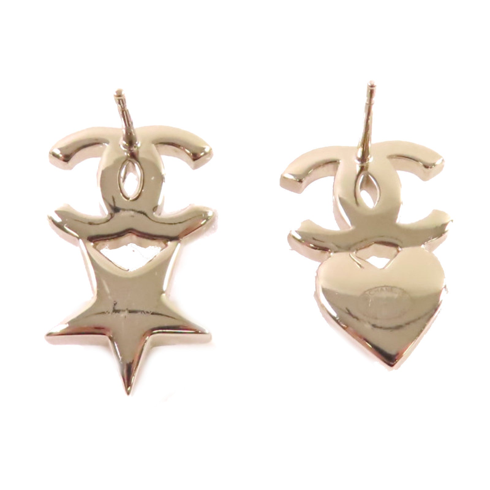 CHANEL 金屬/水鑽/仿珍珠CC Earrings金扣耳環