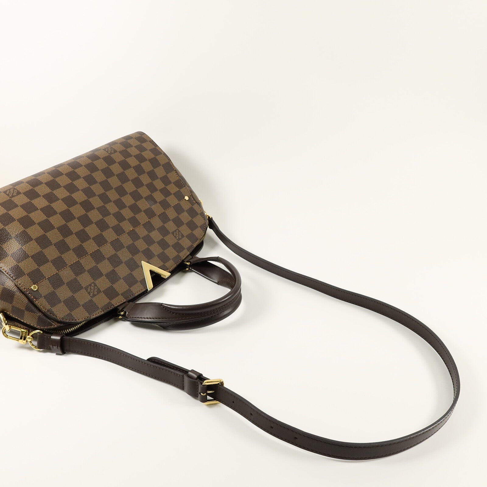 LOUIS VUITTON Damier Ebene Kensington Bowling手挽肩背兩用袋