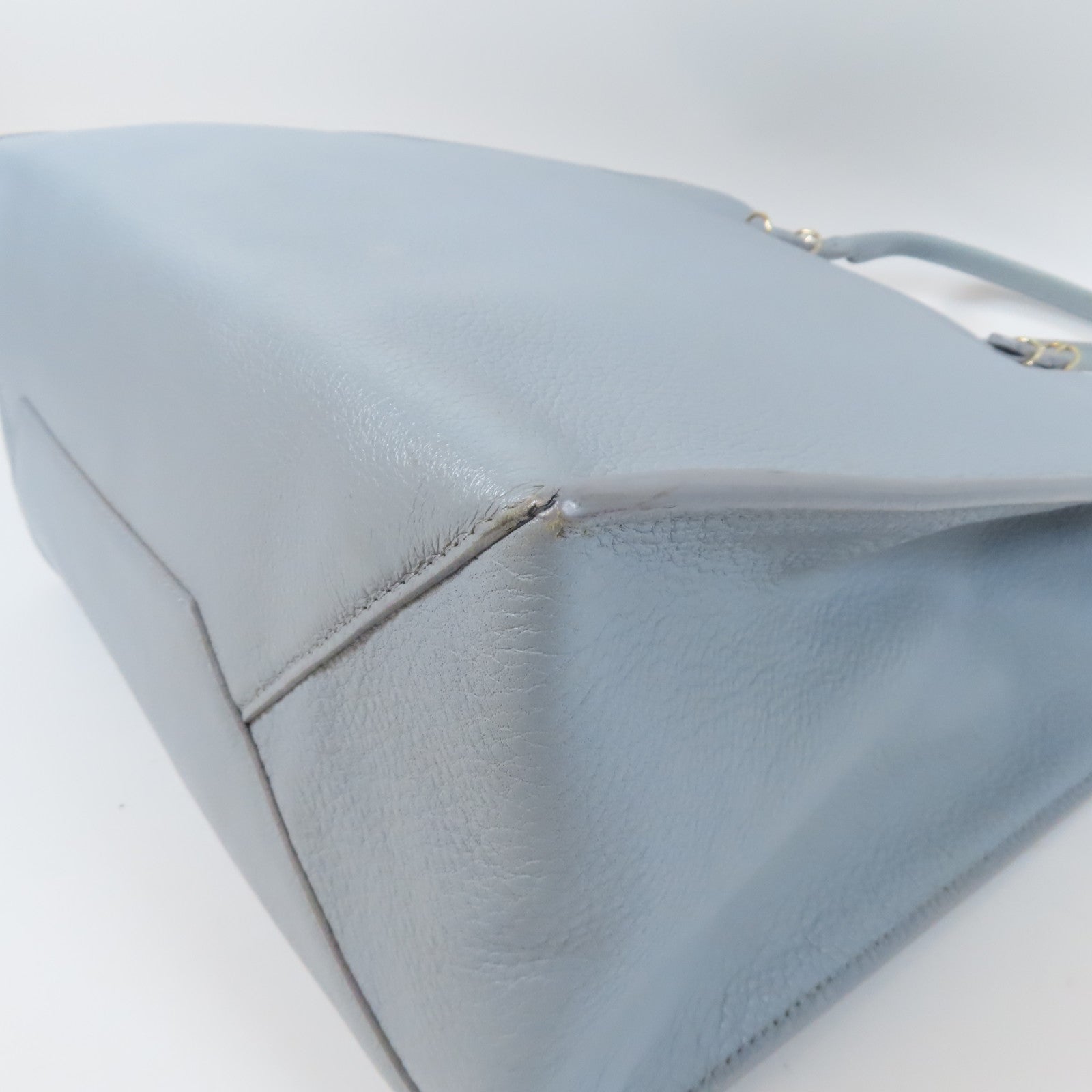 BALENCIAGA 牛皮皮革Tote Bag金扣手挽袋灰色