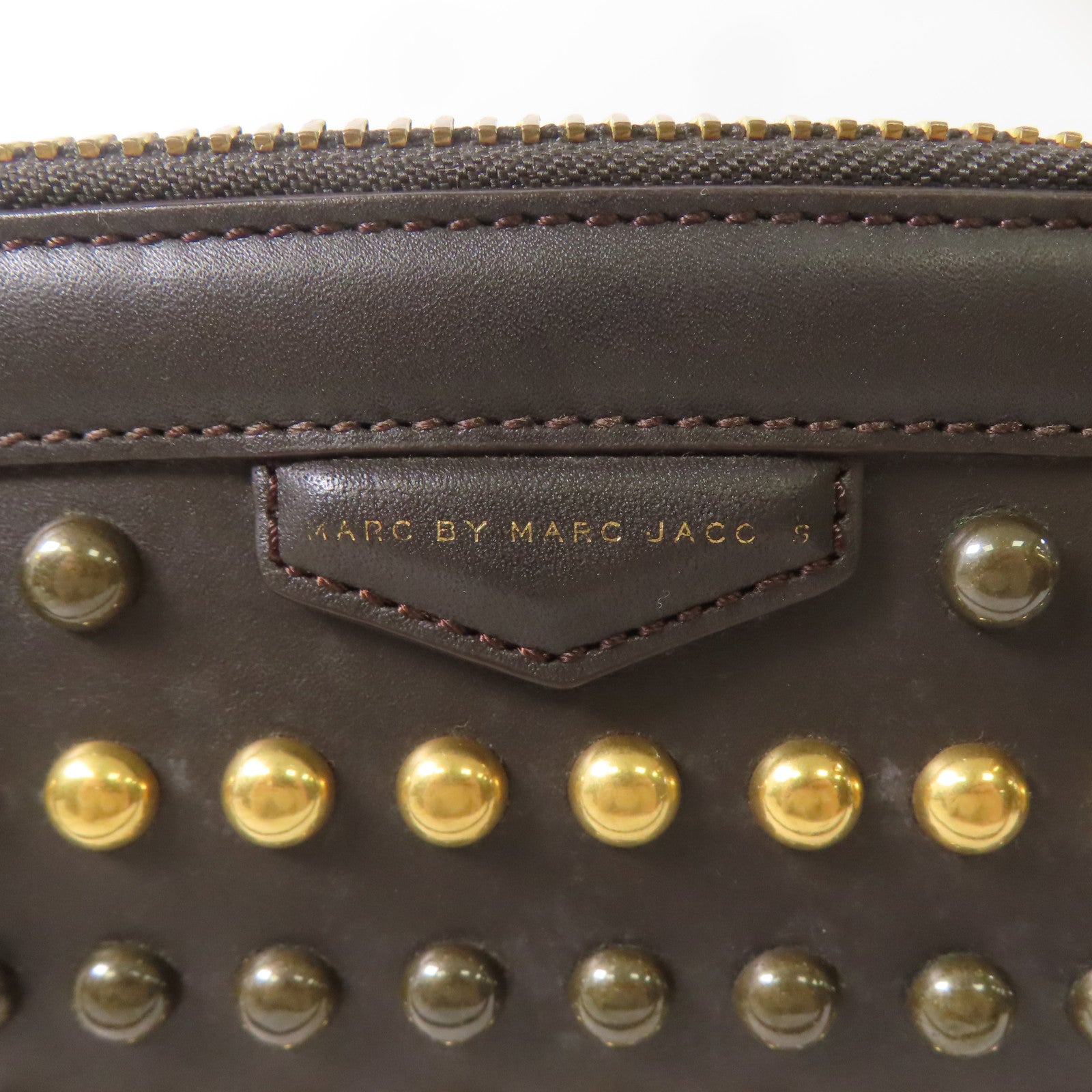 MARC BY MARC JACOBS 牛皮皮革2 Way Shoulder Bag金扣手挽肩背兩用袋啡色