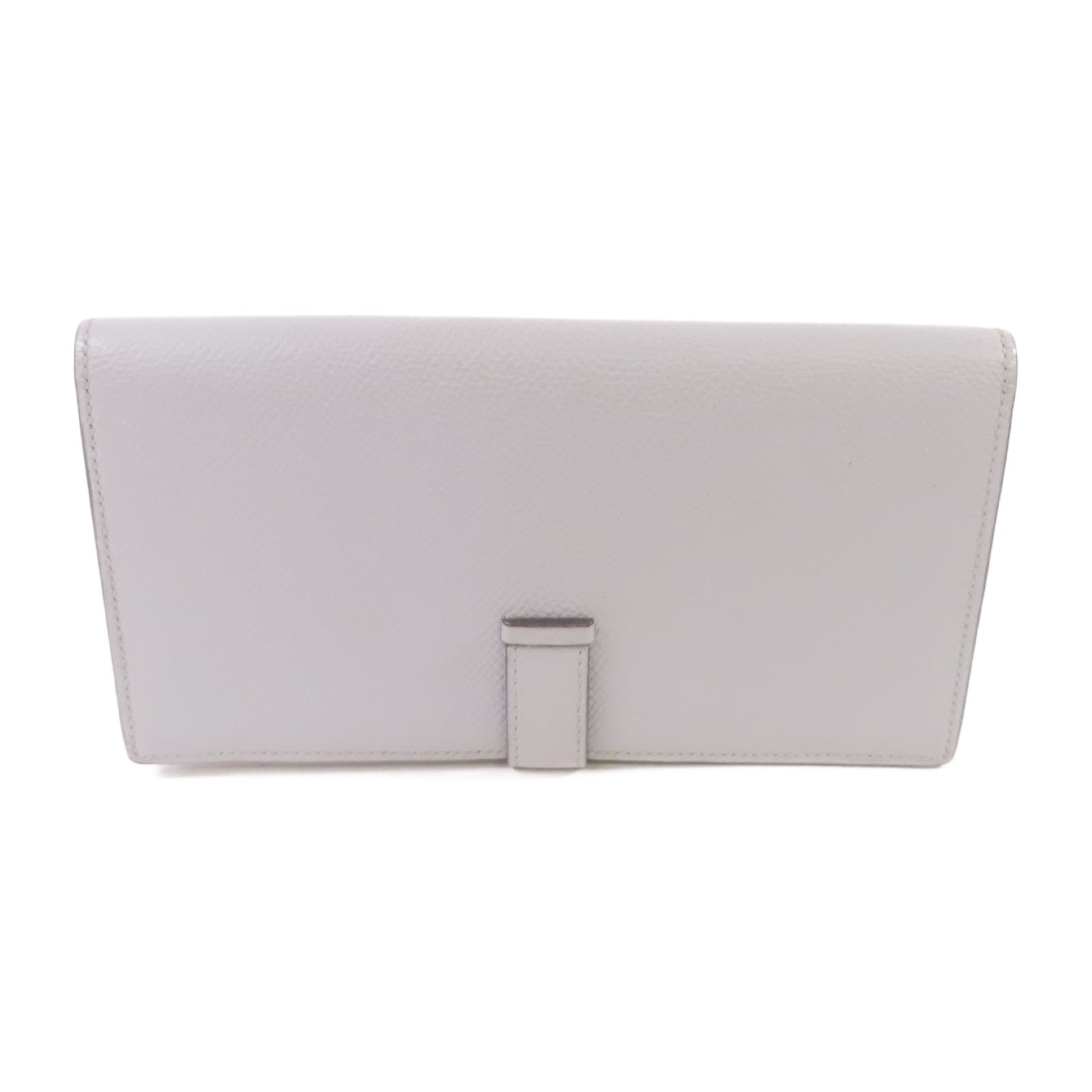 HERMES (PRICE DOWN) GHW Bearn W Snap Long Wallet Epsom Leather Y7 Bleu Orage Light-Blue