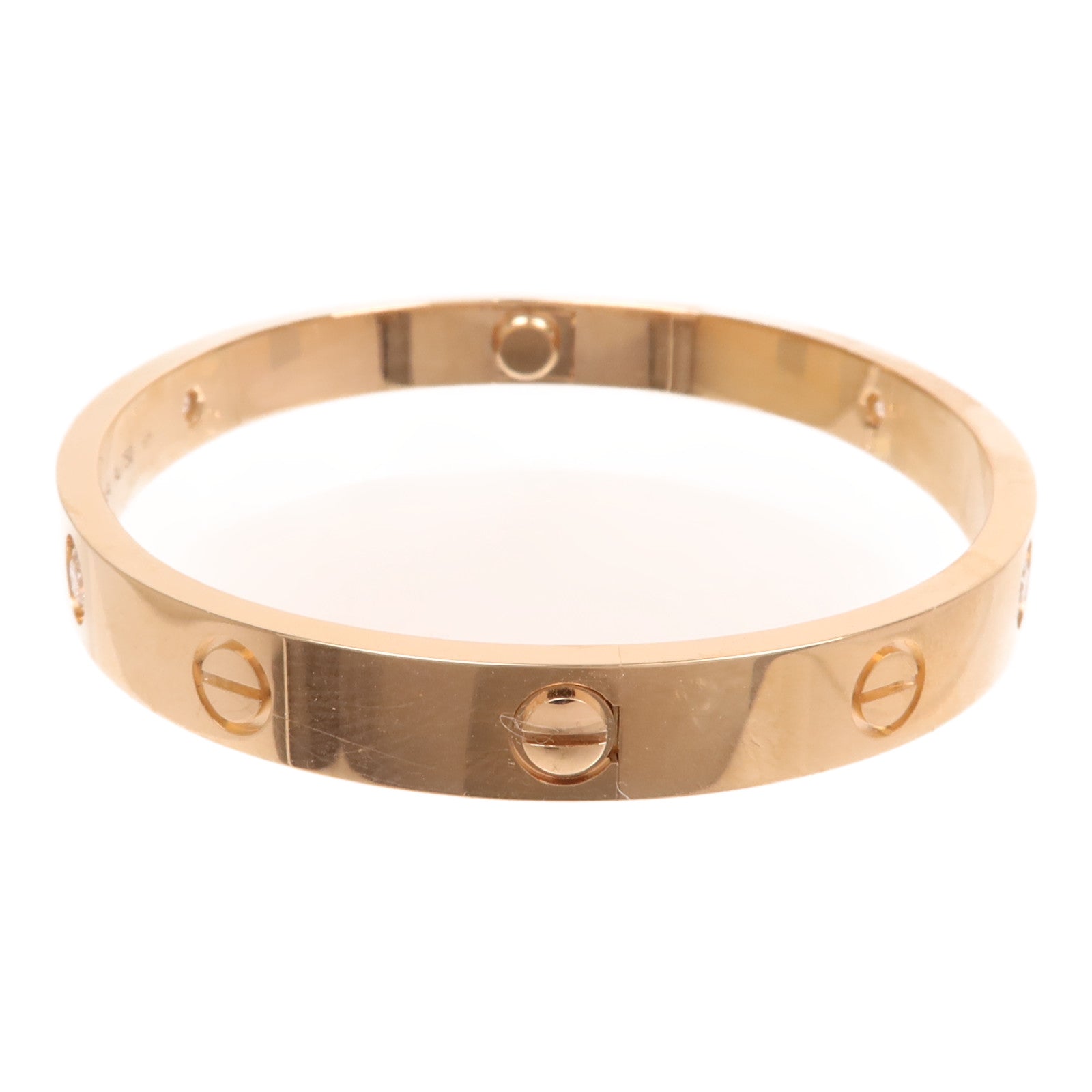 CARTIER 18K玫瑰金Love Bracelet 4P Diamond鑽石手鐲Cartier#17