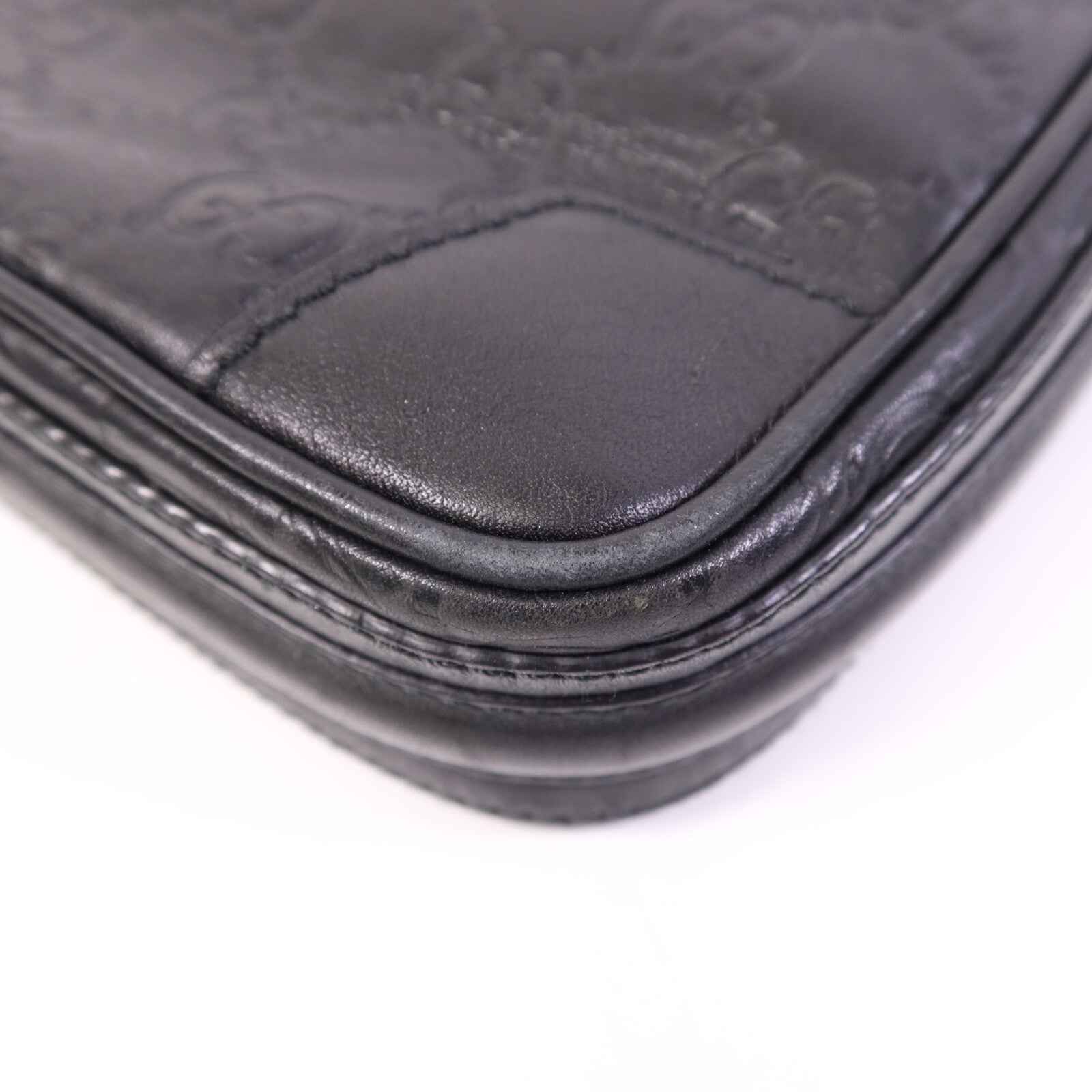 GUCCI 【激減優惠】牛皮皮革Shoulder Bag銀扣肩背袋