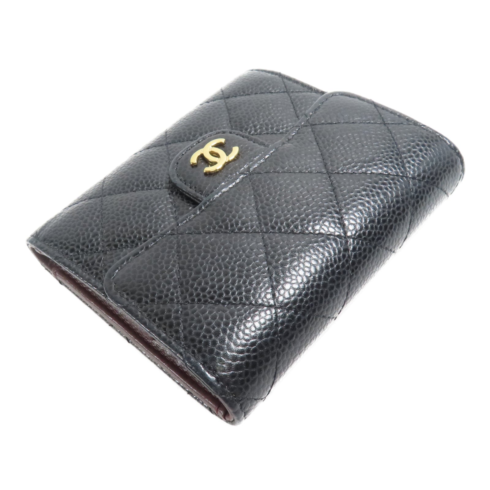 CHANEL 牛皮皮革Wallet金扣錢包