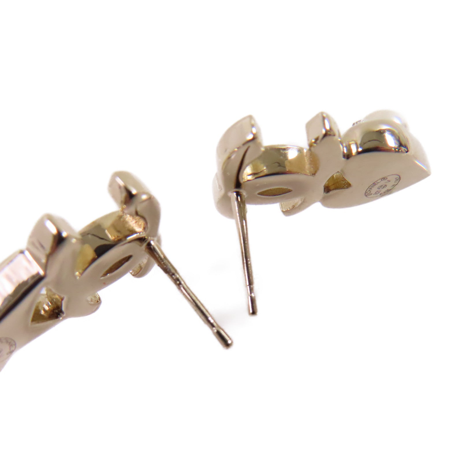 CHANEL 金屬/水鑽/仿珍珠CC Earrings金扣耳環