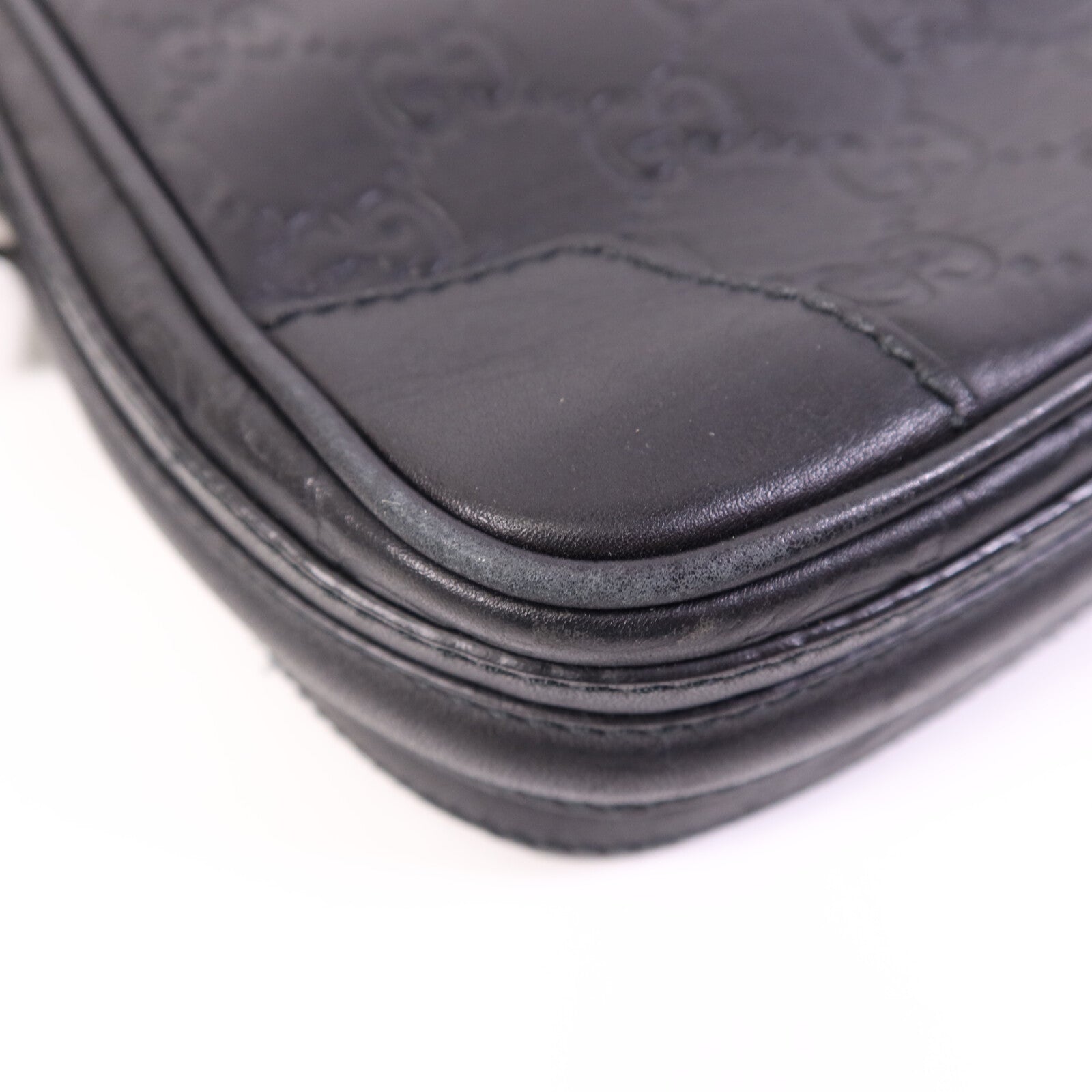 GUCCI 【激減優惠】牛皮皮革Shoulder Bag銀扣肩背袋