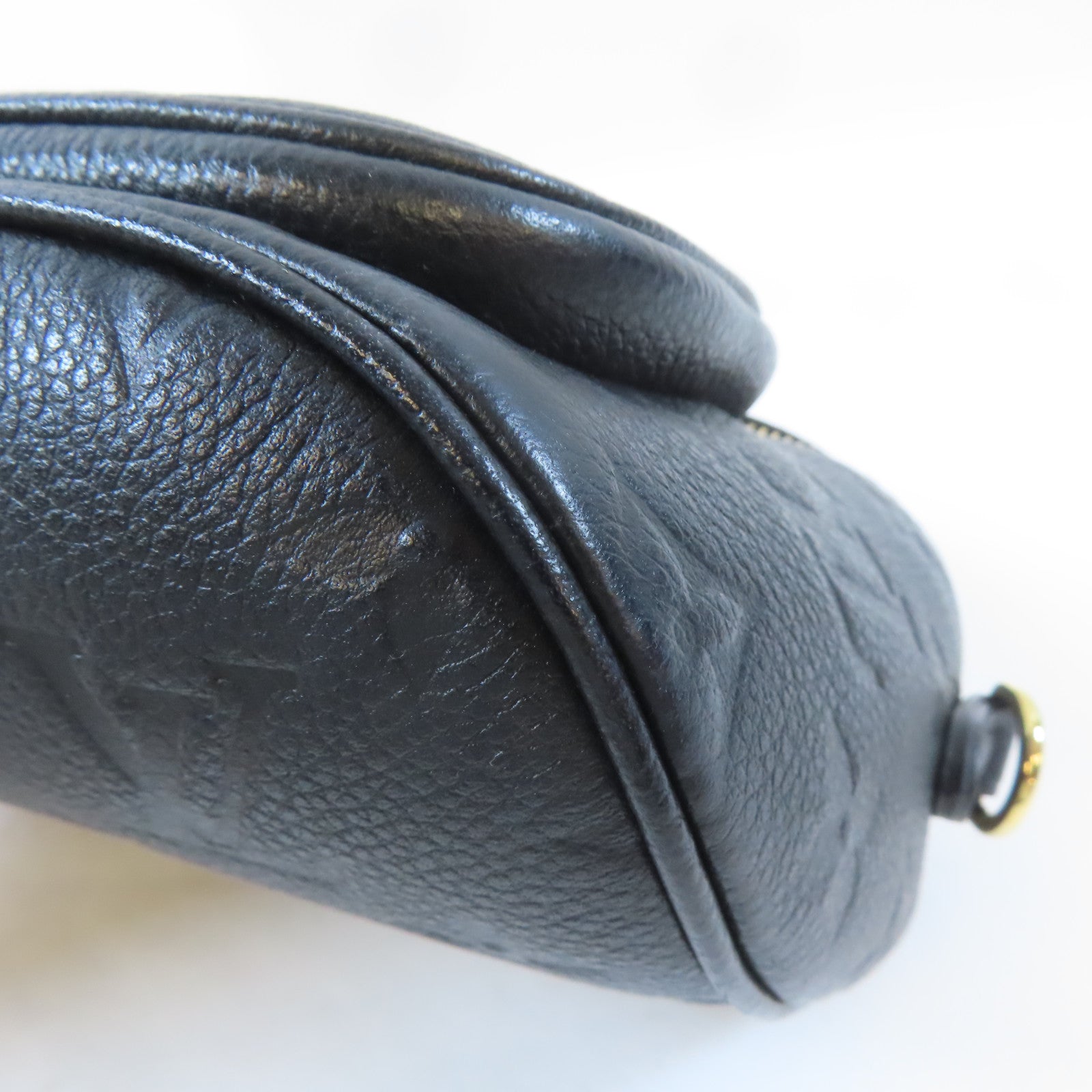 LOUIS VUITTON Monogram Empreinte Mini Bumbag金扣手挽肩背兩用袋黑色