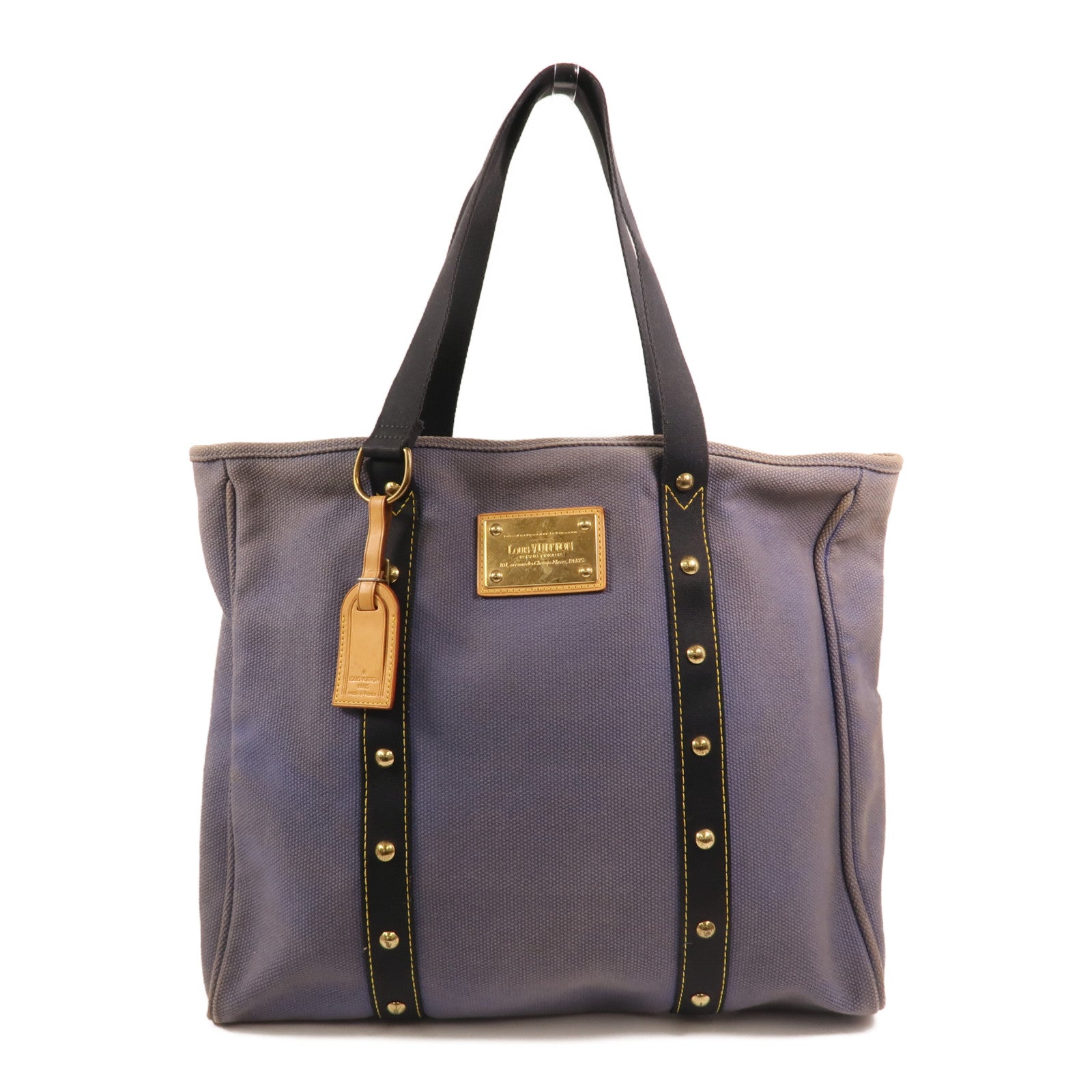 LOUIS VUITTON 帆布Antique Cabas GM金扣手挽袋