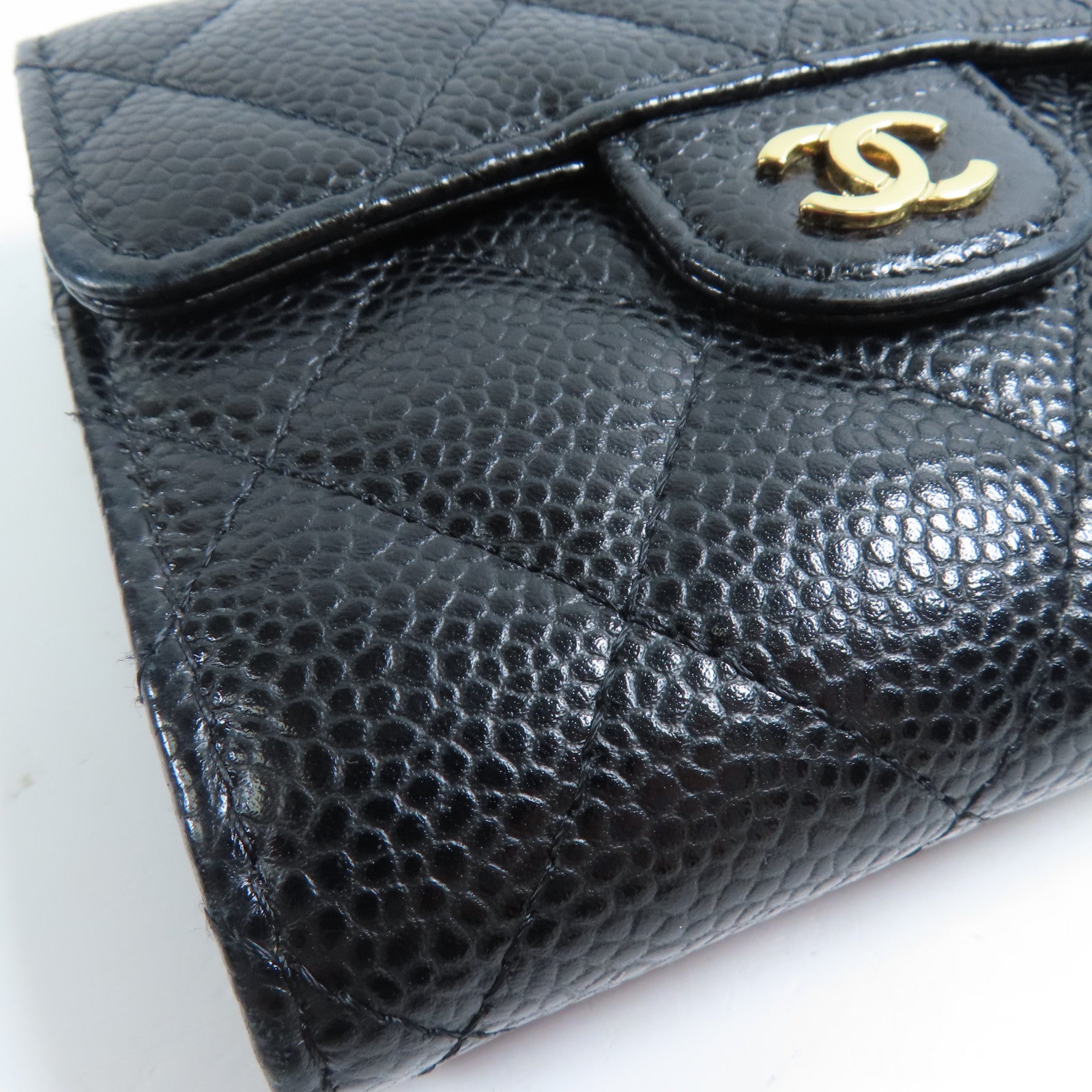 CHANEL 牛皮皮革Wallet金扣錢包