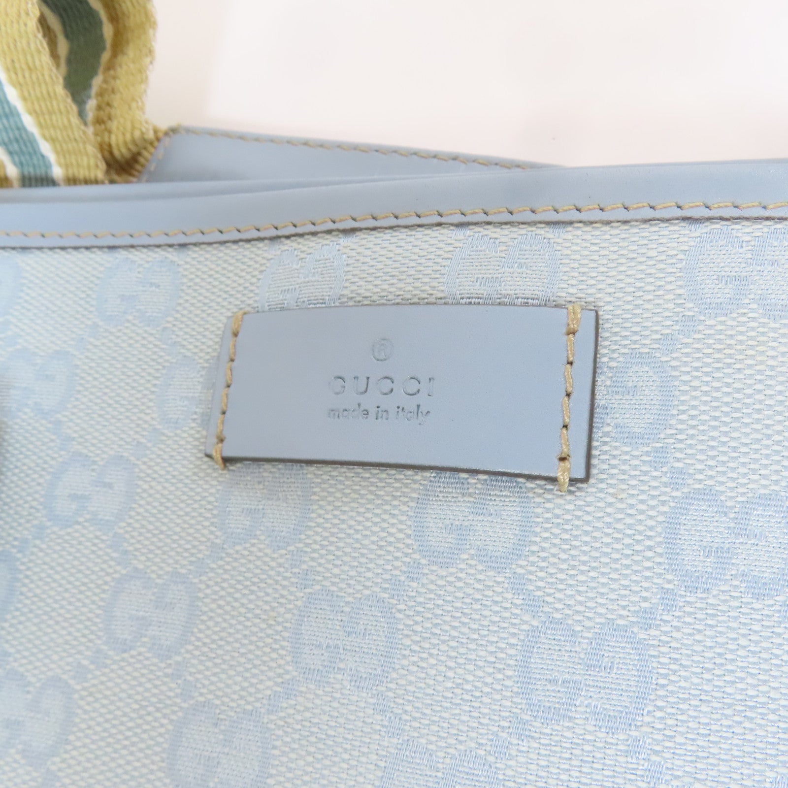 GUCCI 帆布2 Way Shoulder銀扣手挽肩背兩用袋藍色