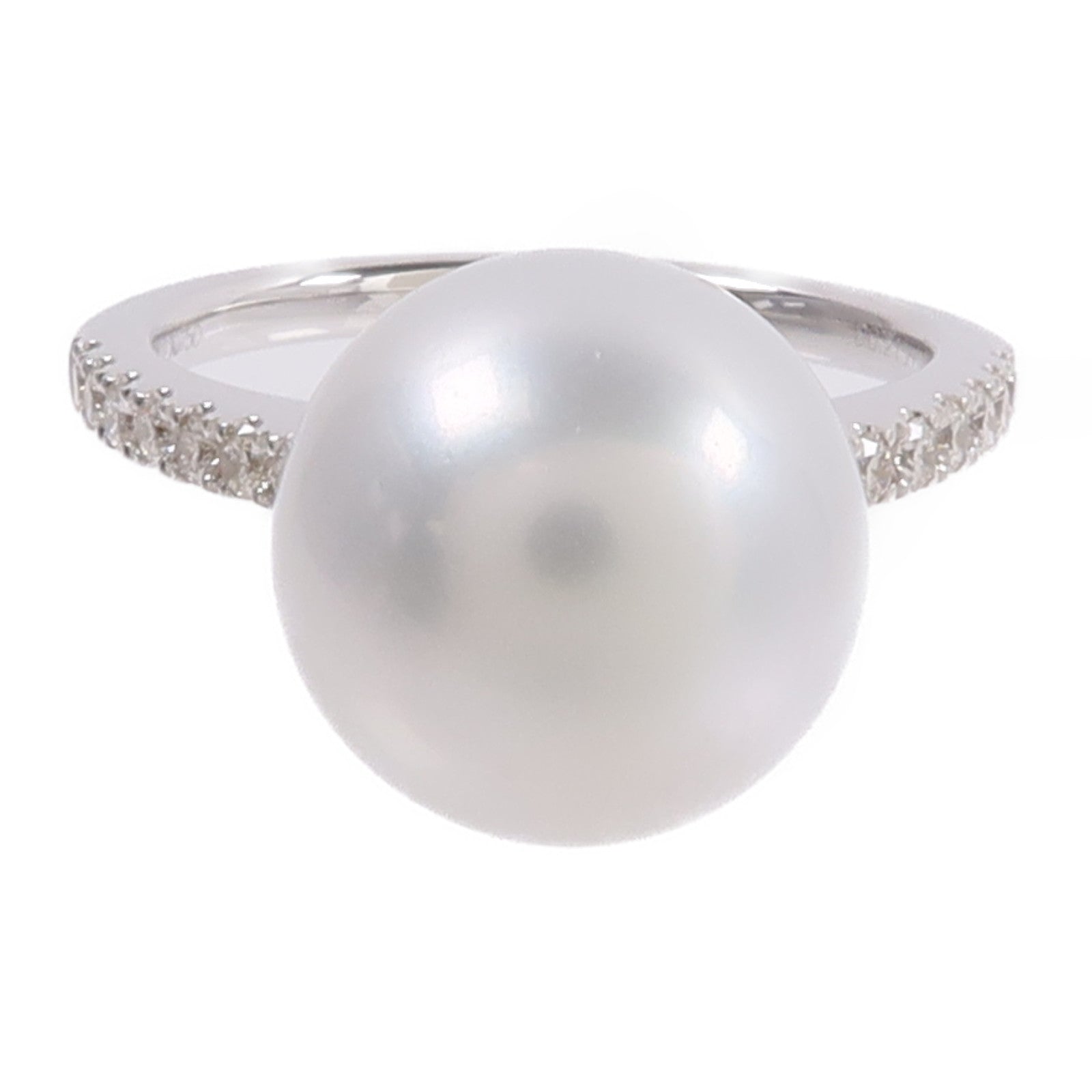 JEWELRY 18K白金Pearl Diamond Ring珍珠/鑽石戒指