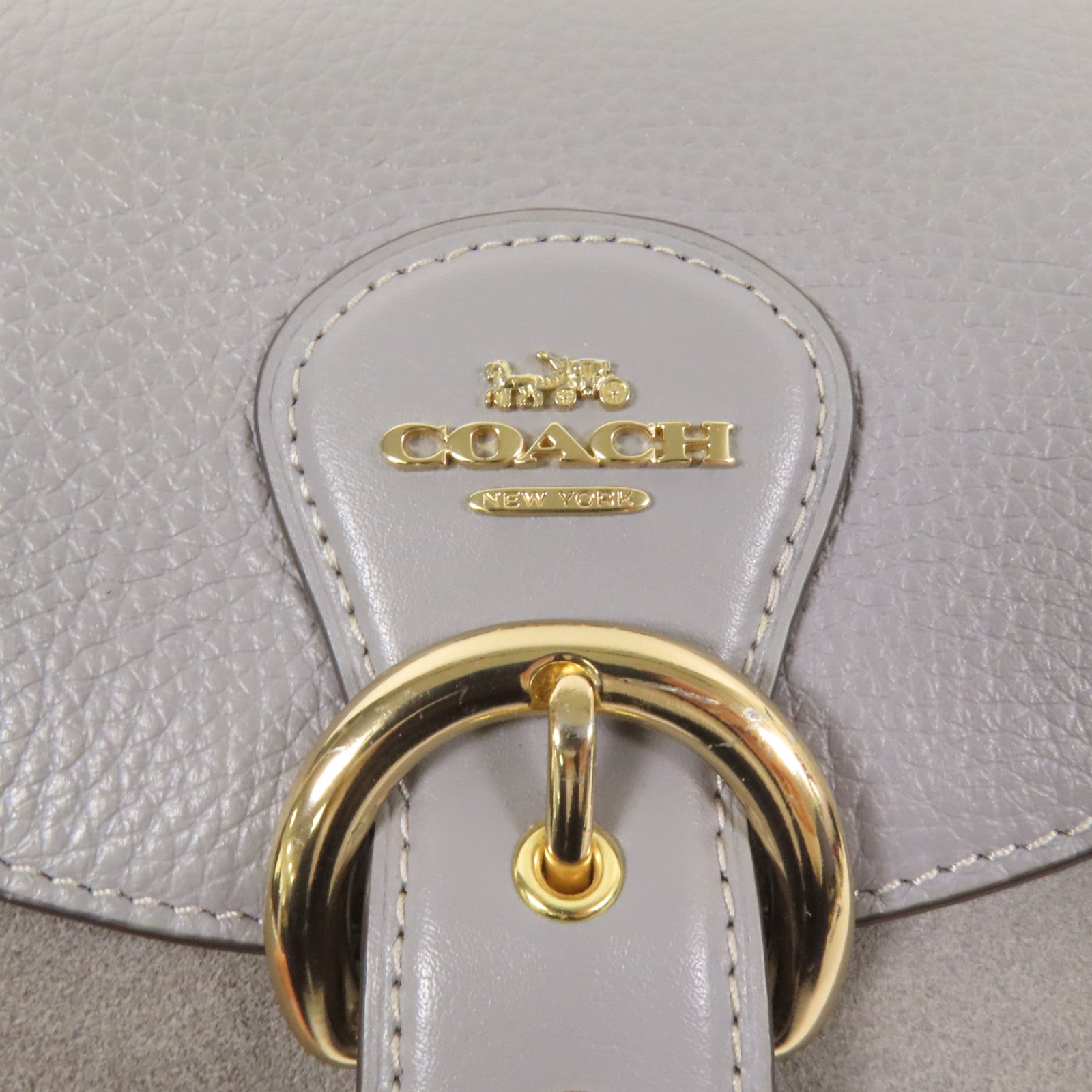 COACH 牛皮皮革/ 麂皮皮革Shoulder Bag金扣手挽肩背兩用袋