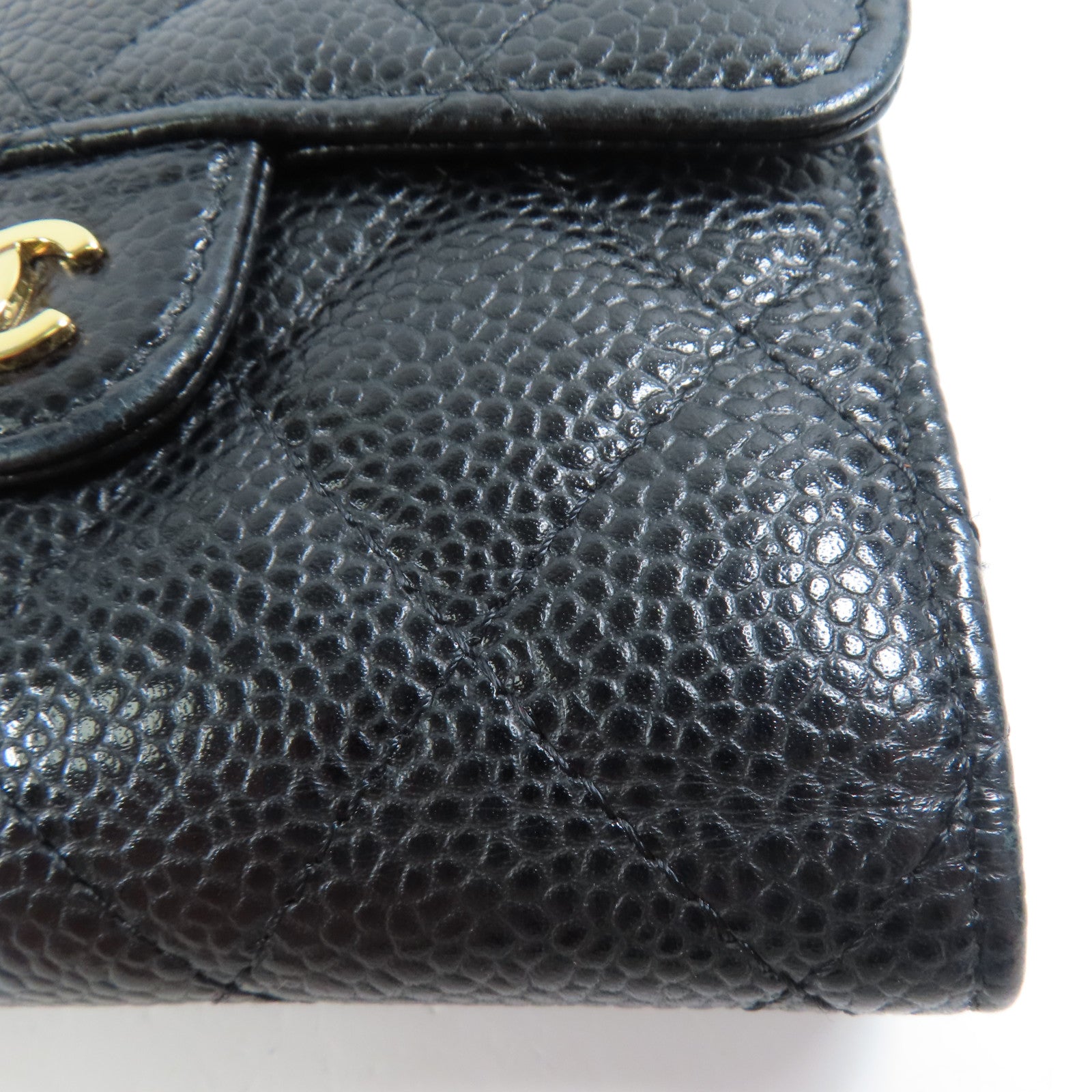 CHANEL 牛皮皮革Wallet金扣錢包