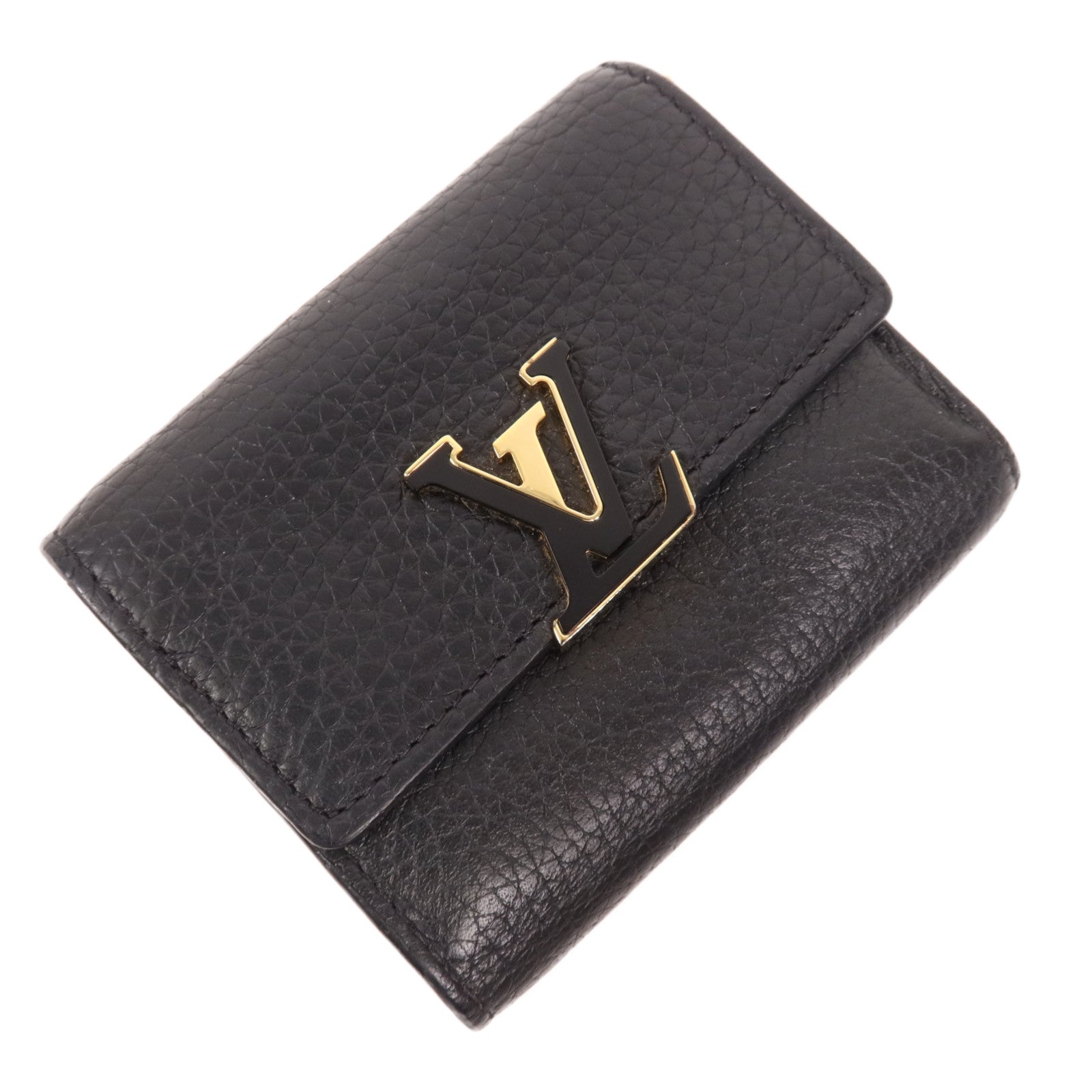 LOUIS VUITTON Taurillon皮革Capucines XS Wallet金扣短錢包