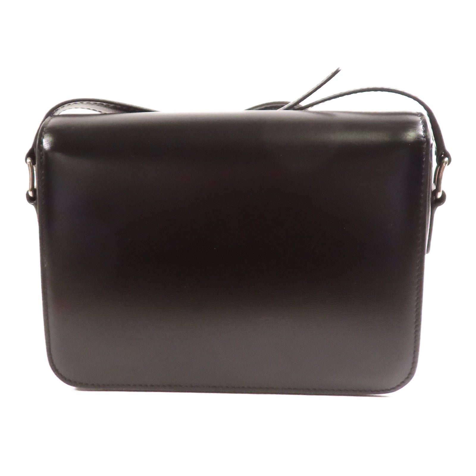 CELINE 牛皮皮革Teen Triomphe Bag銀扣肩背袋