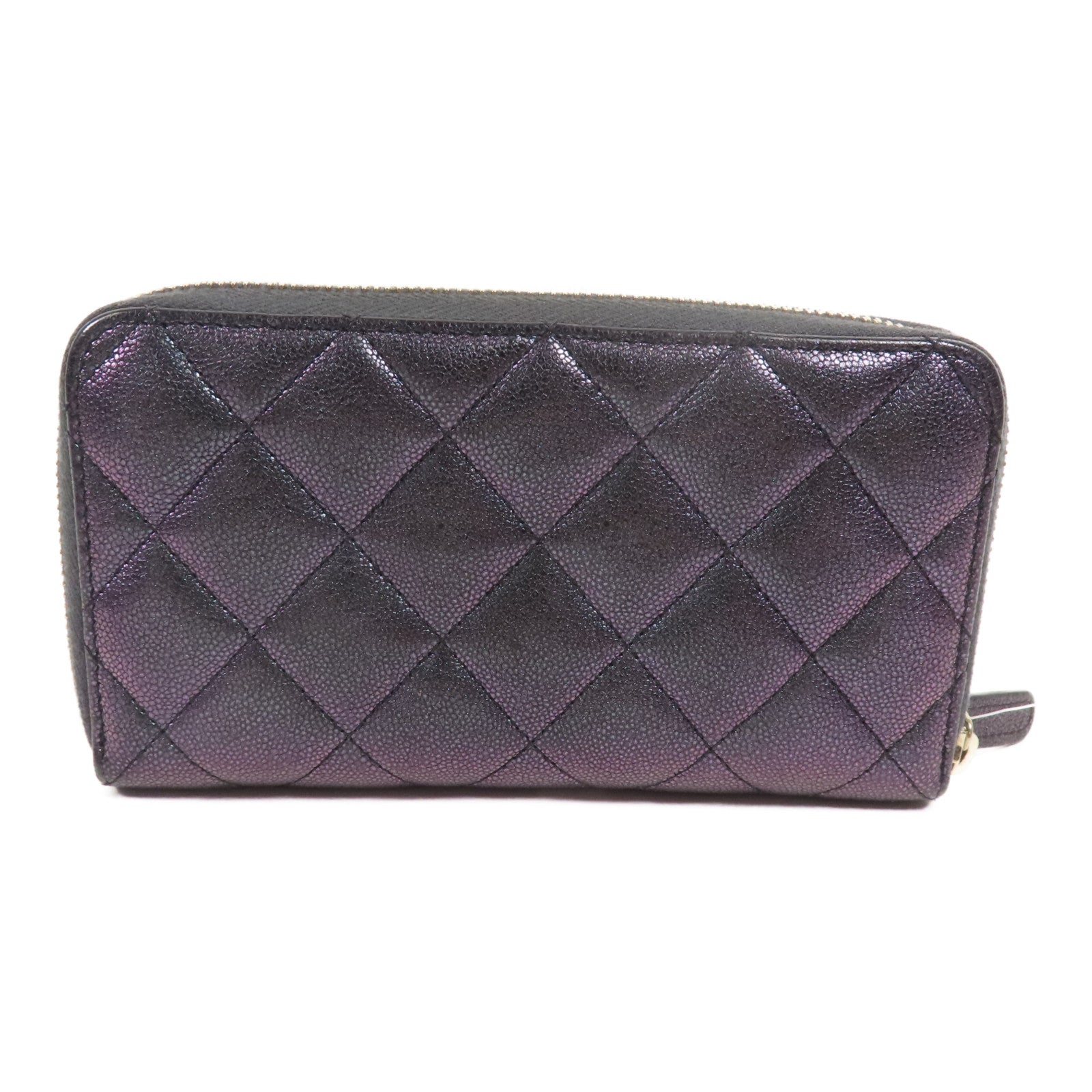 CHANEL 牛皮皮革Classic Zip Wallet Medium金扣錢包