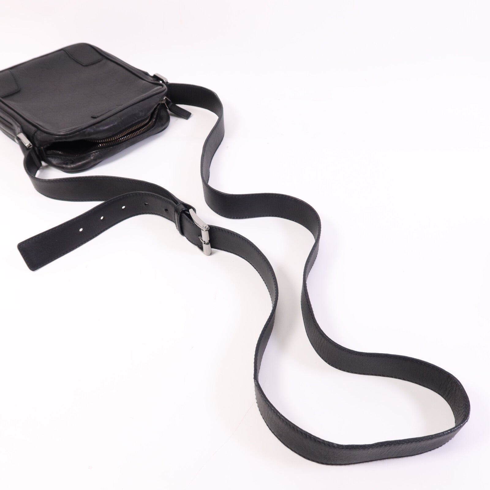 GUCCI 【激減優惠】牛皮皮革Shoulder Bag銀扣肩背袋