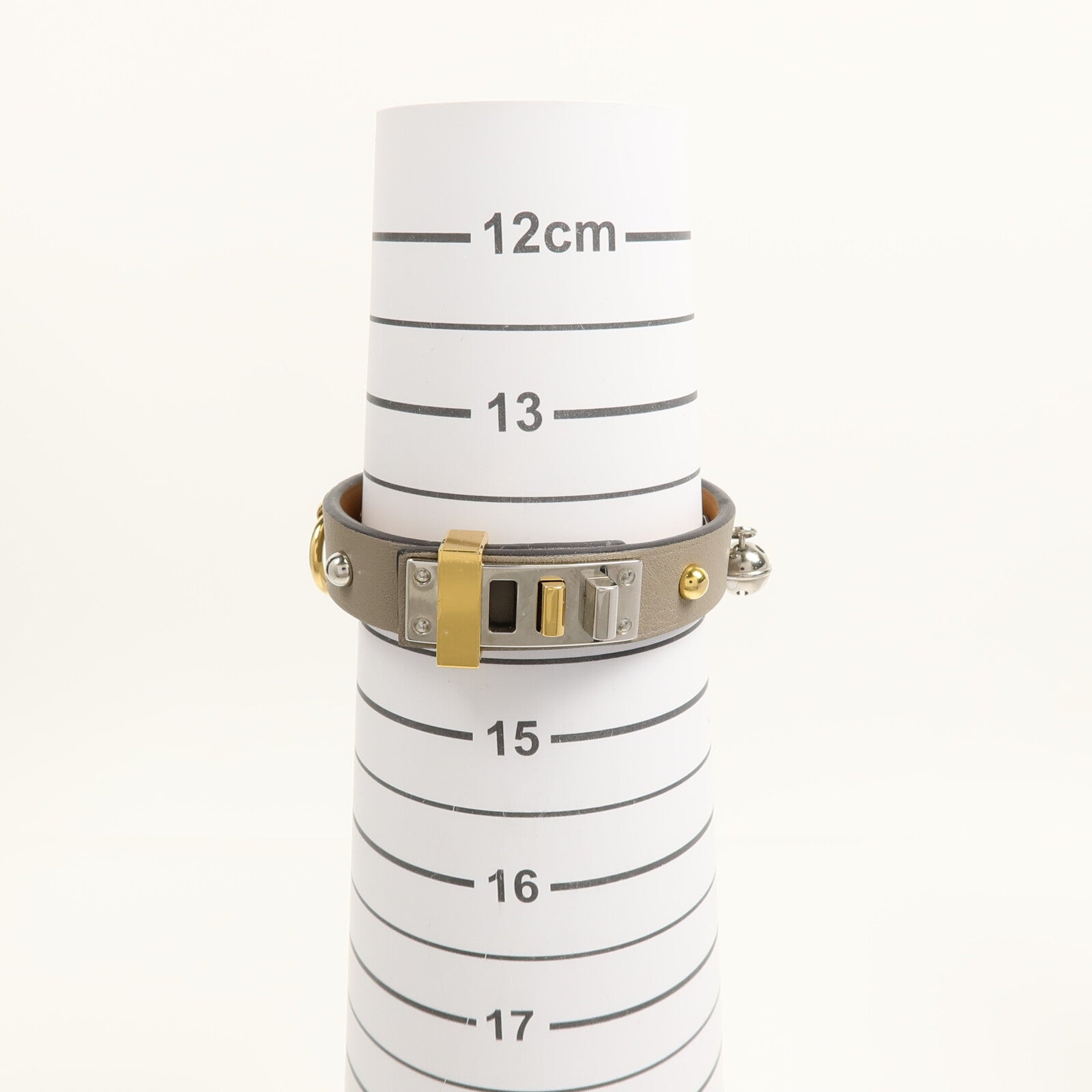 HERMES 金屬/Swift皮革Mini Dog Mix Bracelet手鐲Grey