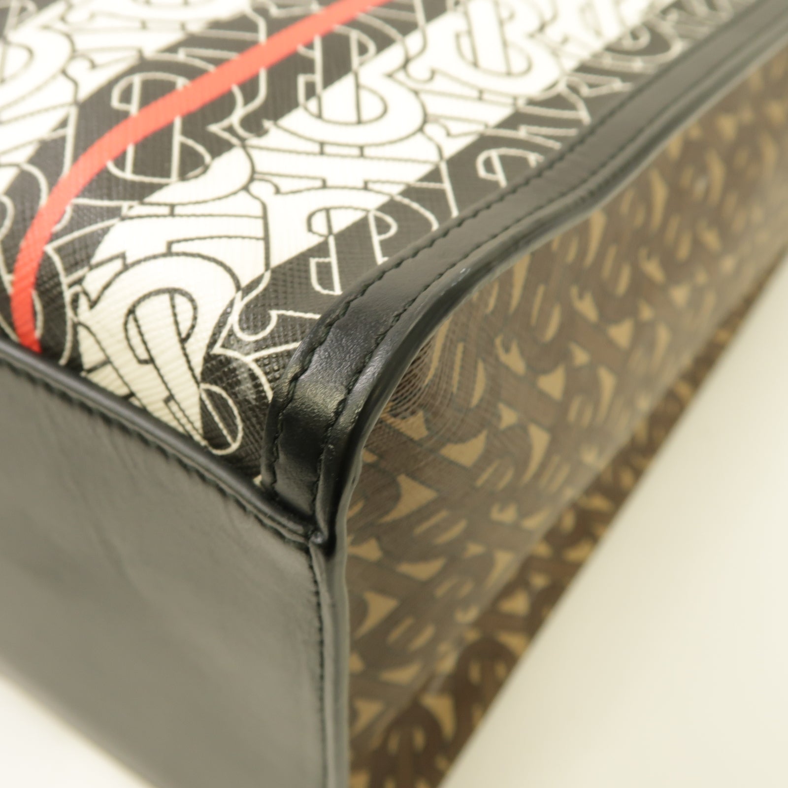 BURBERRY 塗層帆布Tote Bag金扣手挽袋棕色/白色/黑色