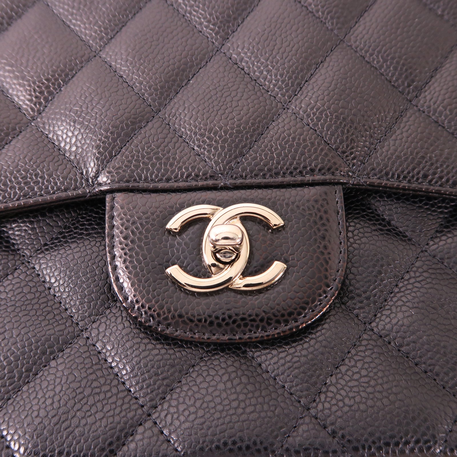 CHANEL 【激減優惠】牛皮皮革Large Classic銀扣鏈帶肩背袋