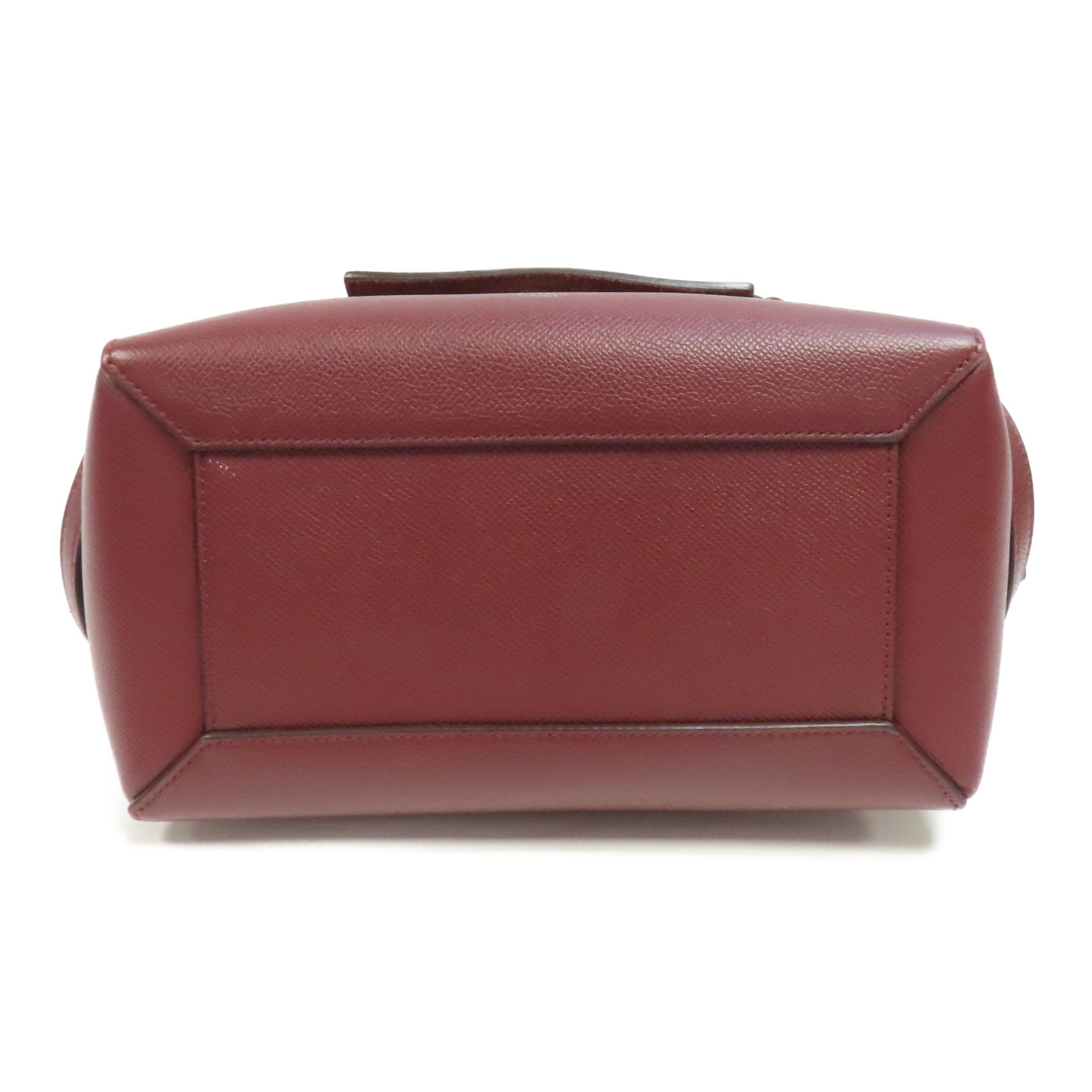 CELINE 牛皮皮革Belt Bag金扣手挽肩背兩用袋酒紅色