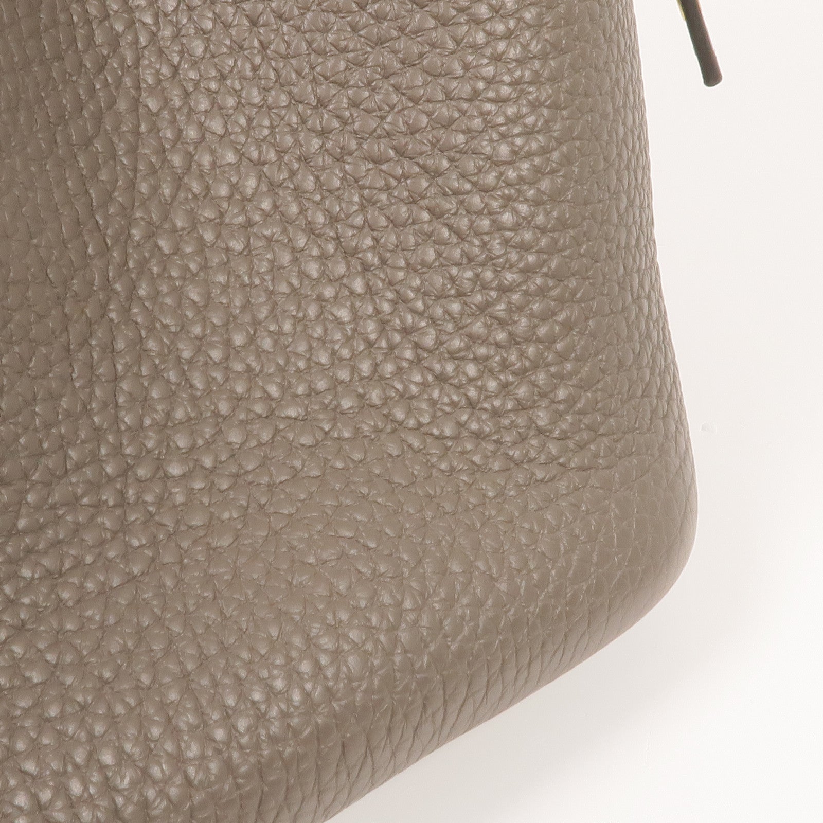 HERMES Clemence皮革Picotin MM金扣手挽袋Gris Etain