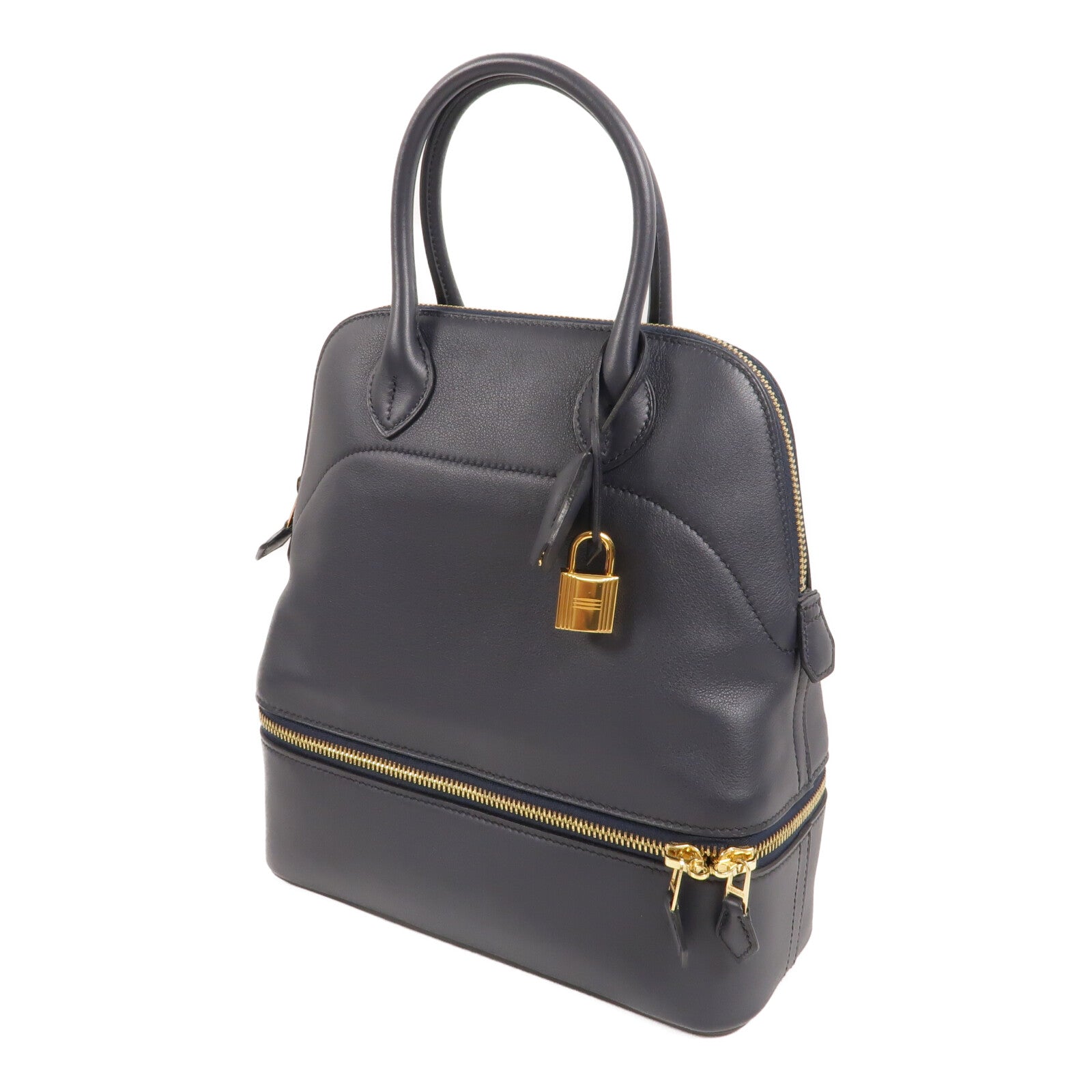 HERMES Swift皮革Bolide Secret手挽袋Blue Indigo