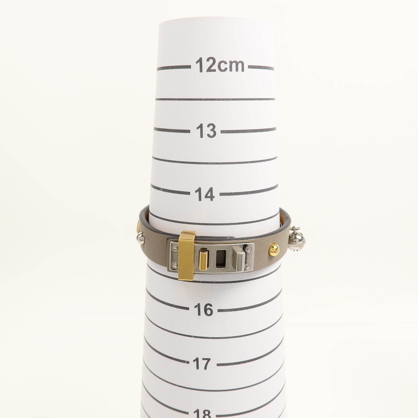 HERMES 金屬/Swift皮革Mini Dog Mix Bracelet手鐲Grey