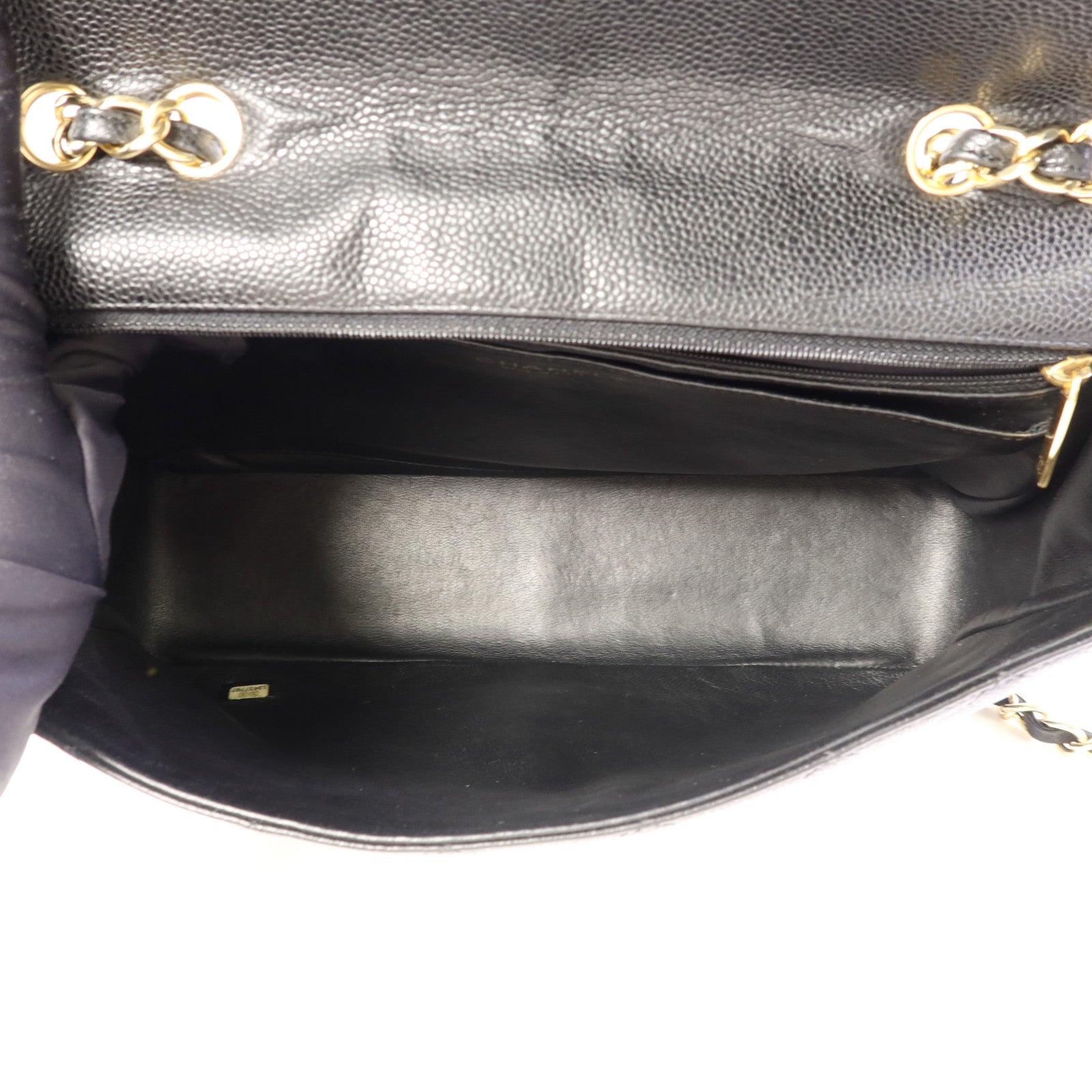 CHANEL 牛皮皮革Large Classic金扣鏈帶肩背袋