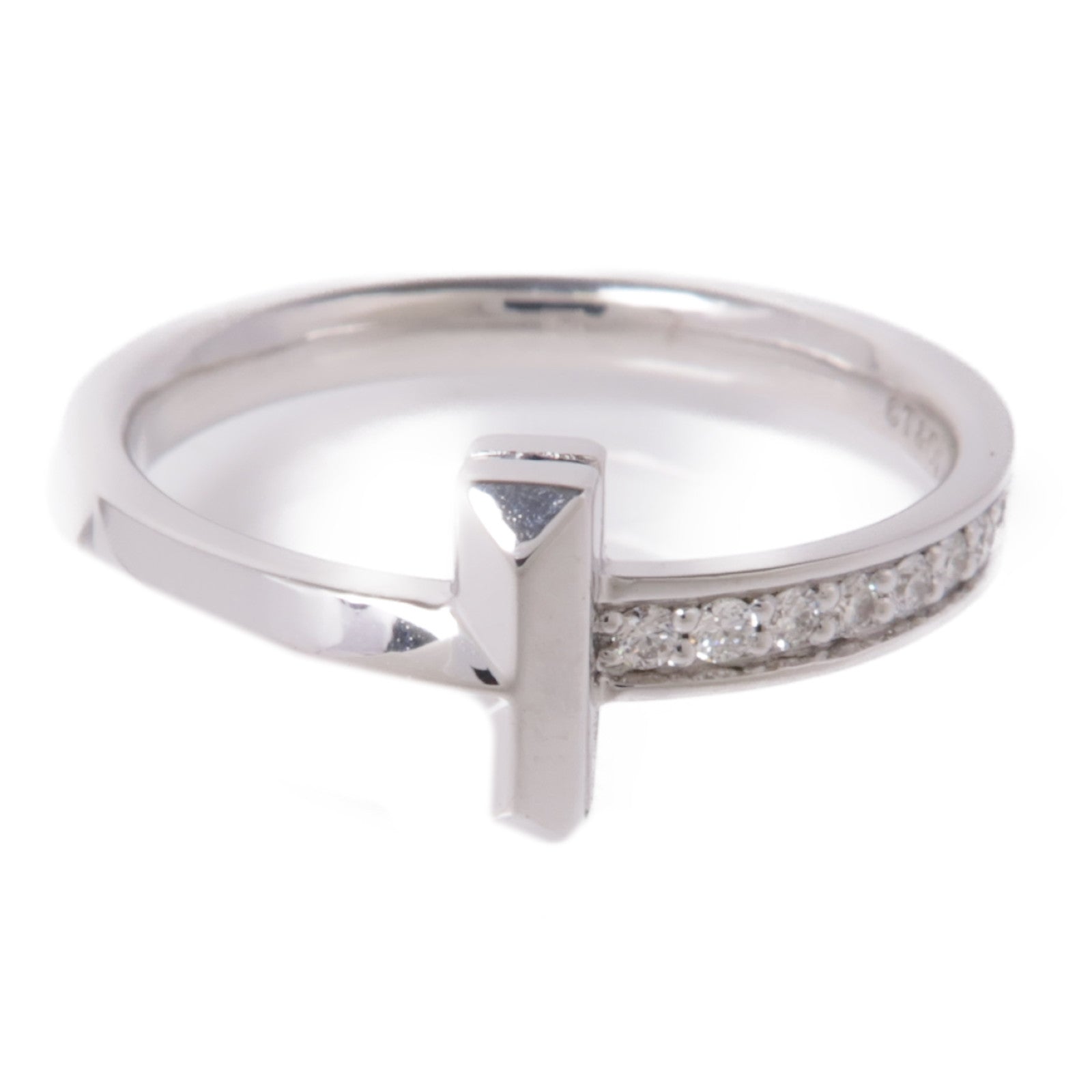 TIFFANY＆CO 18K白金T1 Ring鑽石戒指US#7.25