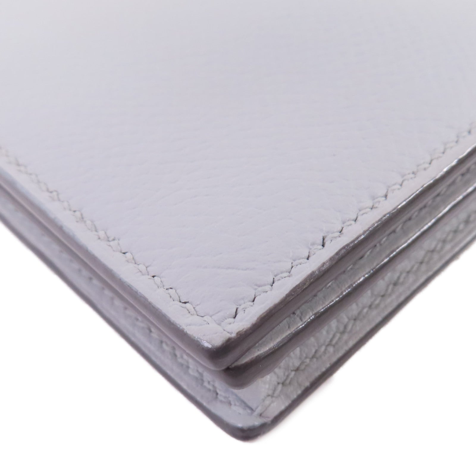 HERMES (PRICE DOWN) GHW Bearn W Snap Long Wallet Epsom Leather Y7 Bleu Orage Light-Blue
