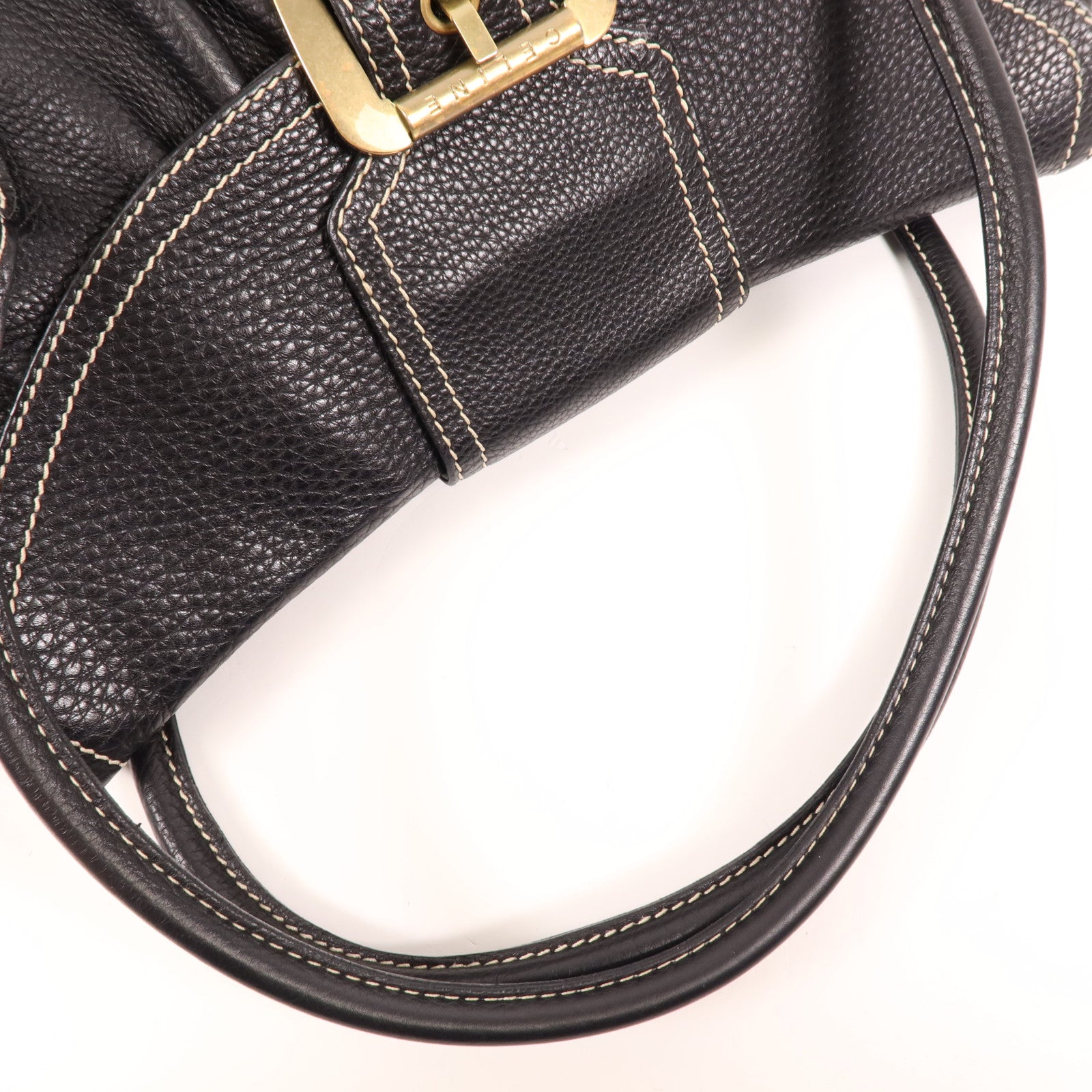 CELINE 牛皮皮革Shoulder Bag金扣肩背袋