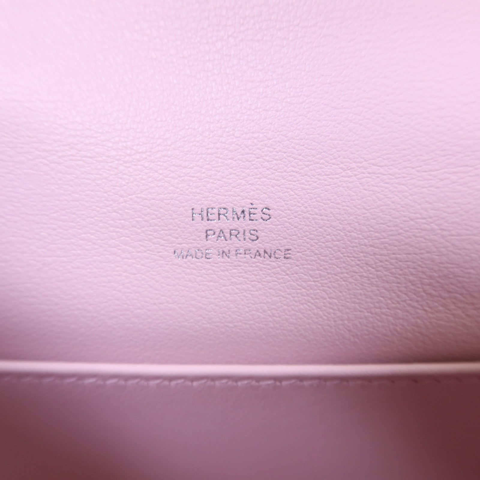 HERMES Swift皮革Kelly Pochette銀扣手挽袋Mauve Pale
