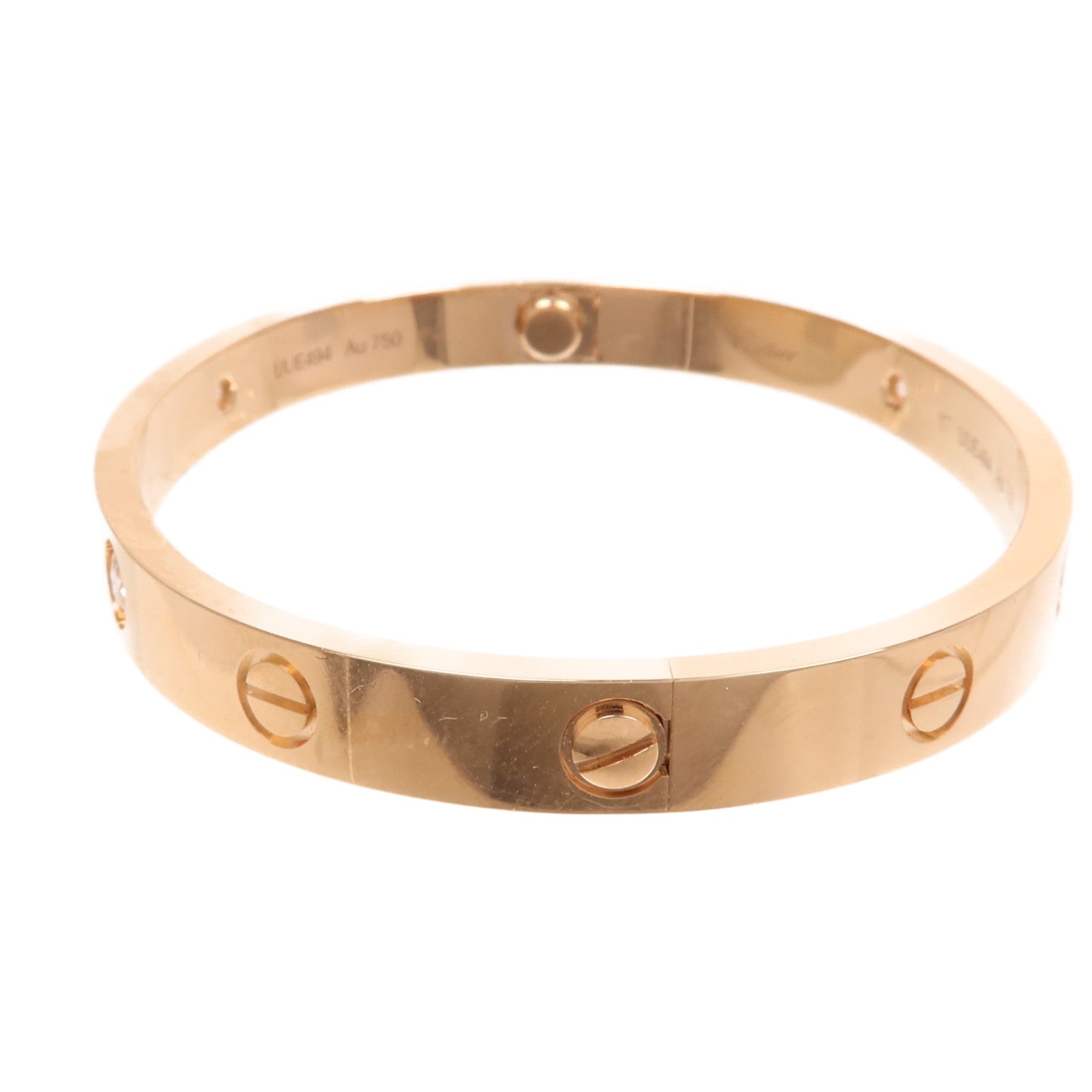 CARTIER 18K玫瑰金Love Bracelet 4P Diamond鑽石手鐲Cartier#17