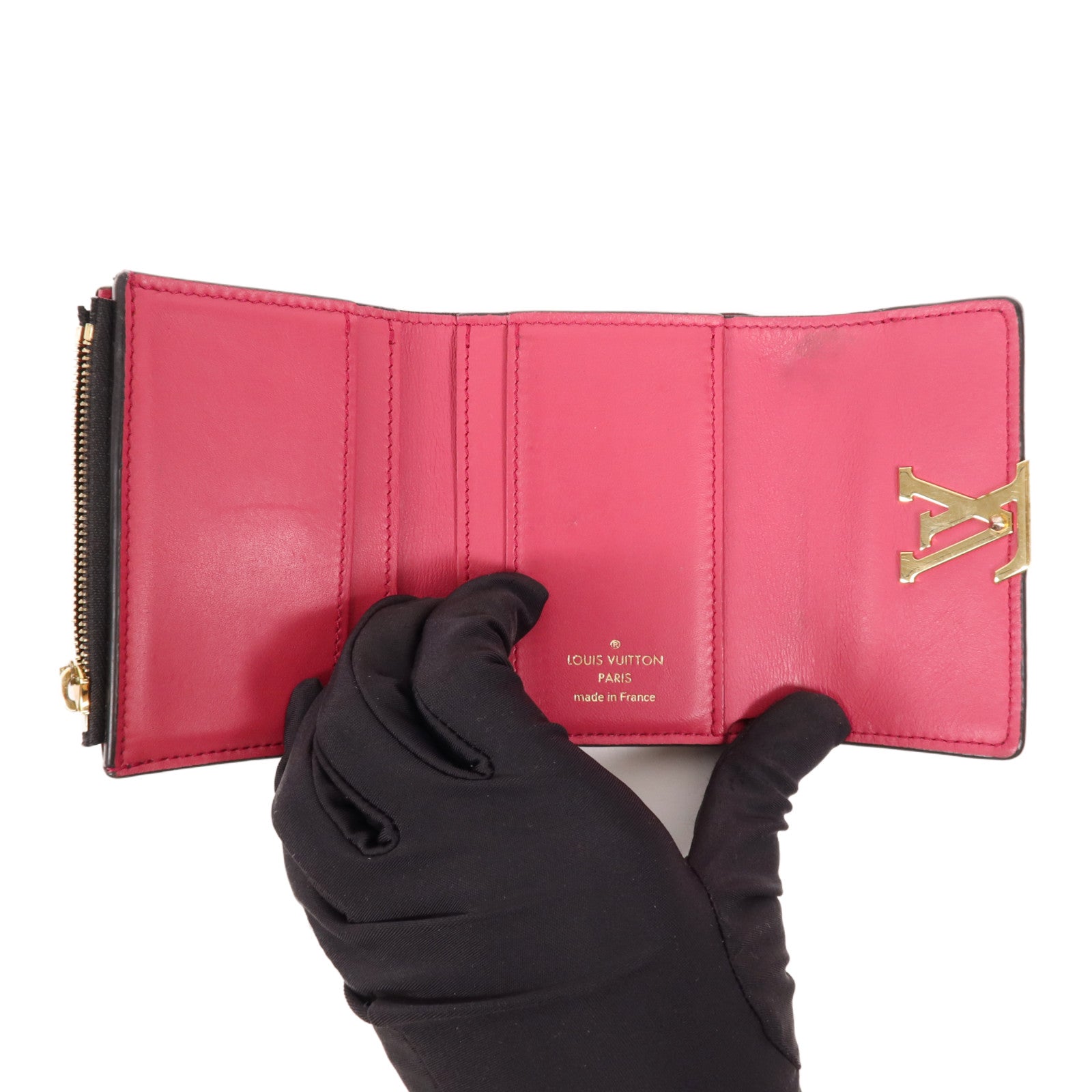 LOUIS VUITTON Taurillon皮革Capucines XS Wallet金扣短錢包