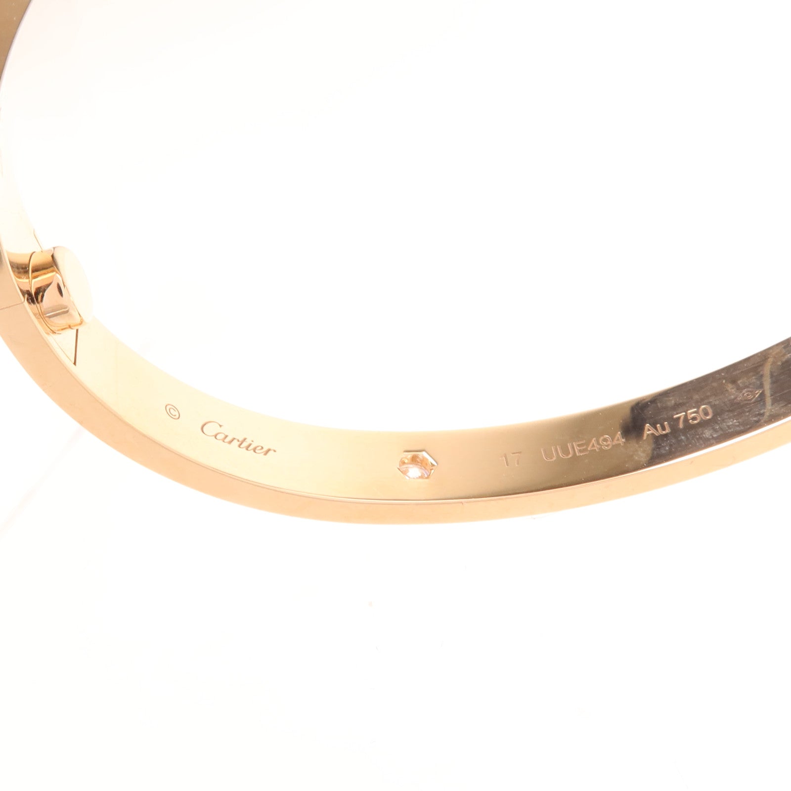 CARTIER 18K玫瑰金Love Bracelet 4P Diamond鑽石手鐲Cartier#17