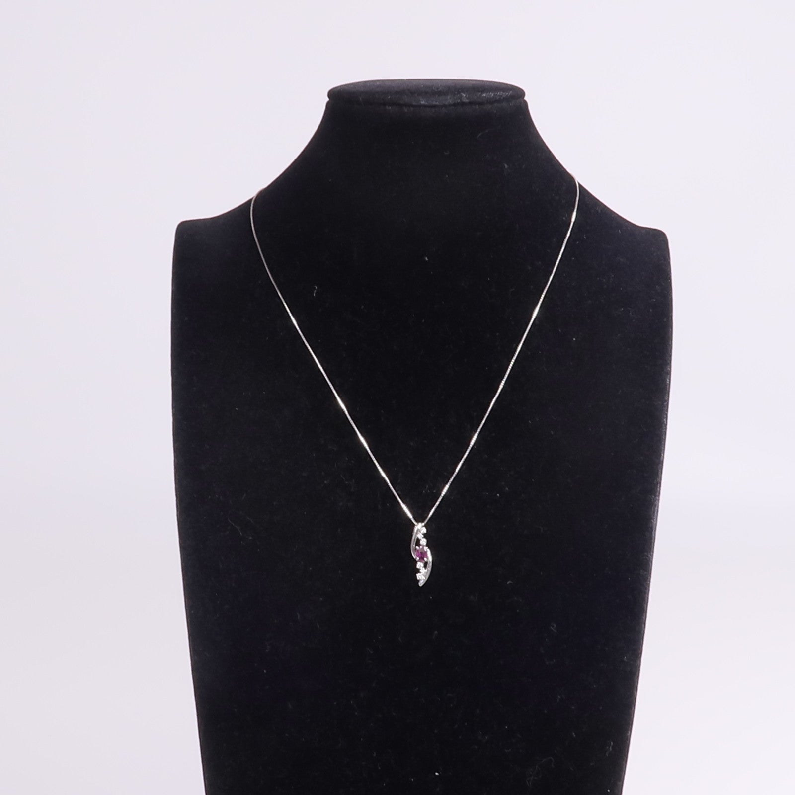 JEWELRY 【激減優惠】18K白金Purple Garnet Diamond Necklace紫石榴石/鑽石項鍊