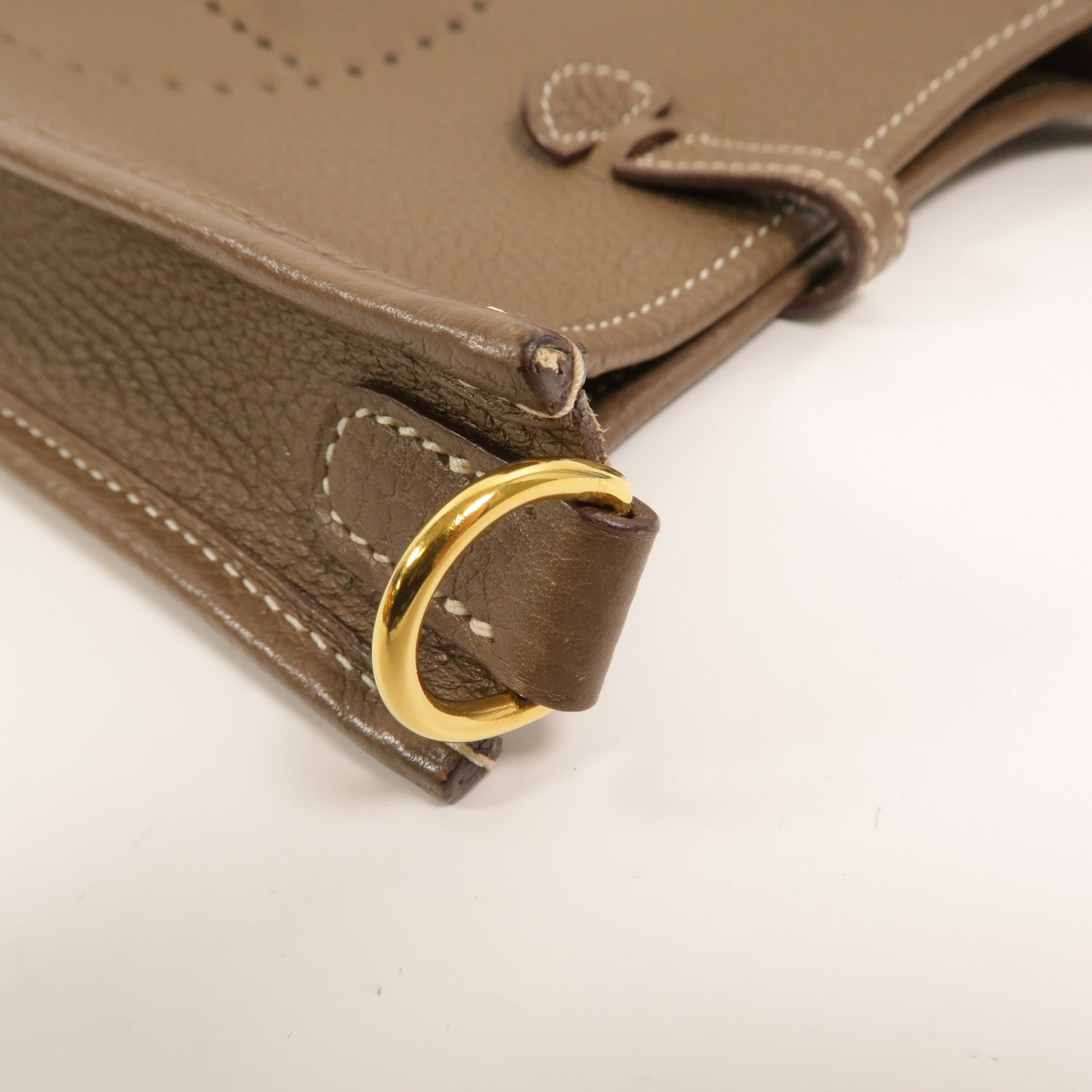 HERMES Clemence皮革Evelyne TPM肩背袋Etoupe