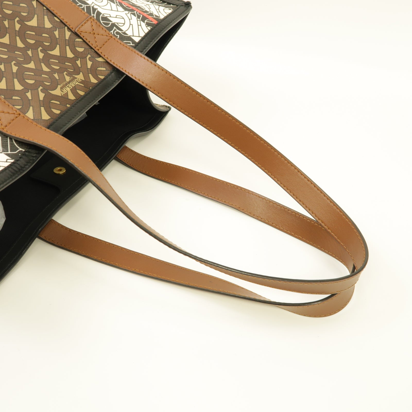 BURBERRY 塗層帆布Tote Bag金扣手挽袋棕色/白色/黑色
